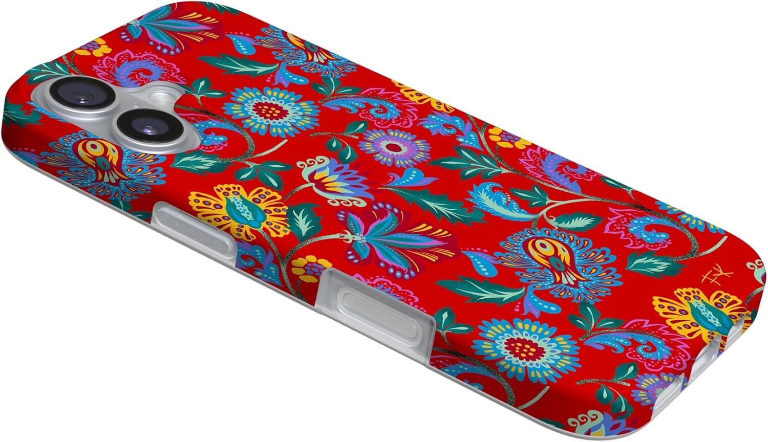 image:imageCasely iPhone 17 Case Scribble Me that Crayola Rainbow Pencil Compatible with MagSafe Classic Ultra Thin DesignPainted Flowers Frida Kahlo Floral