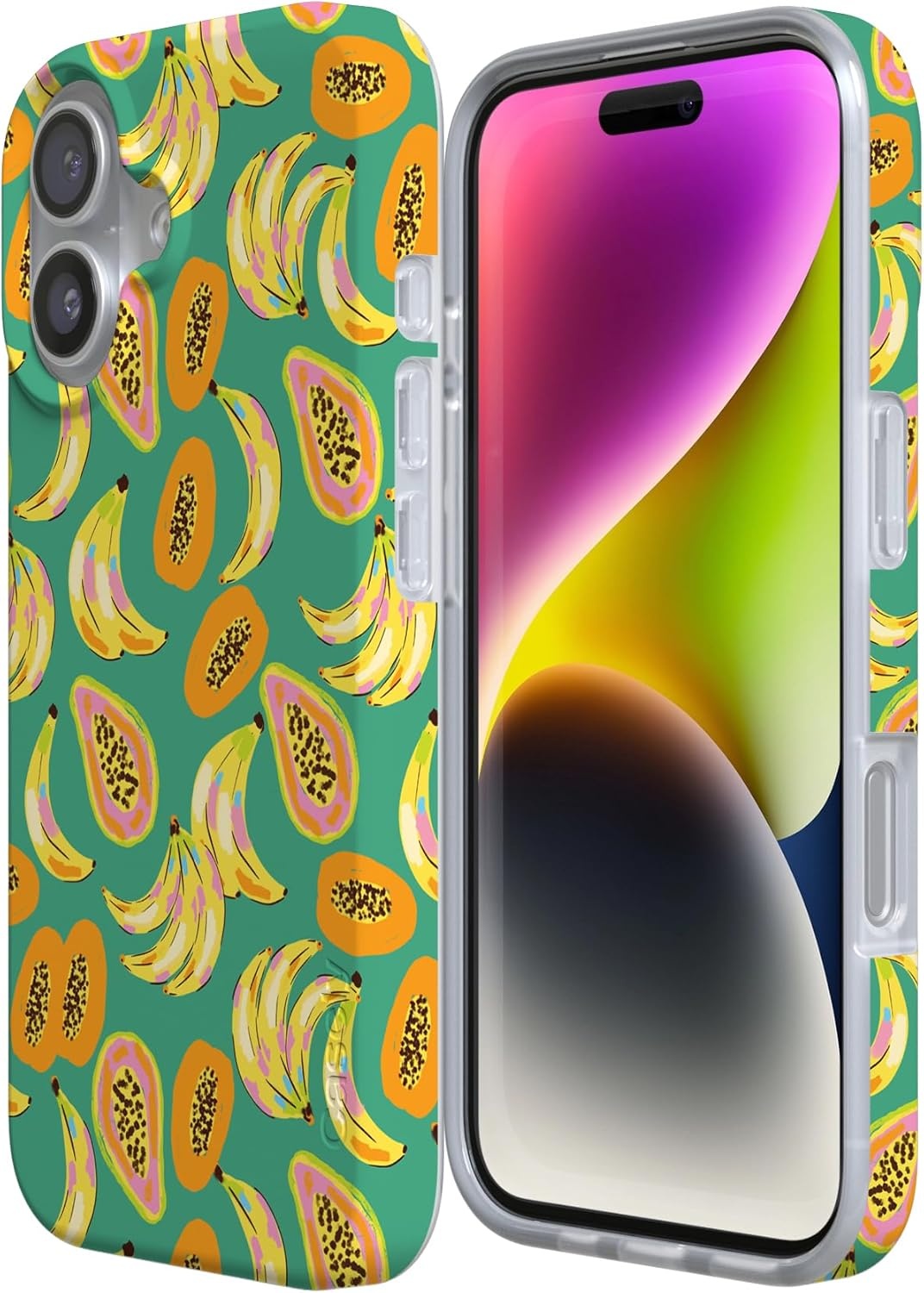 image:imageCasely iPhone 17 Case Scribble Me that Crayola Rainbow Pencil Compatible with MagSafe Classic Ultra Thin DesignPapaya Palms Dippin Daisys Tropical Vaca