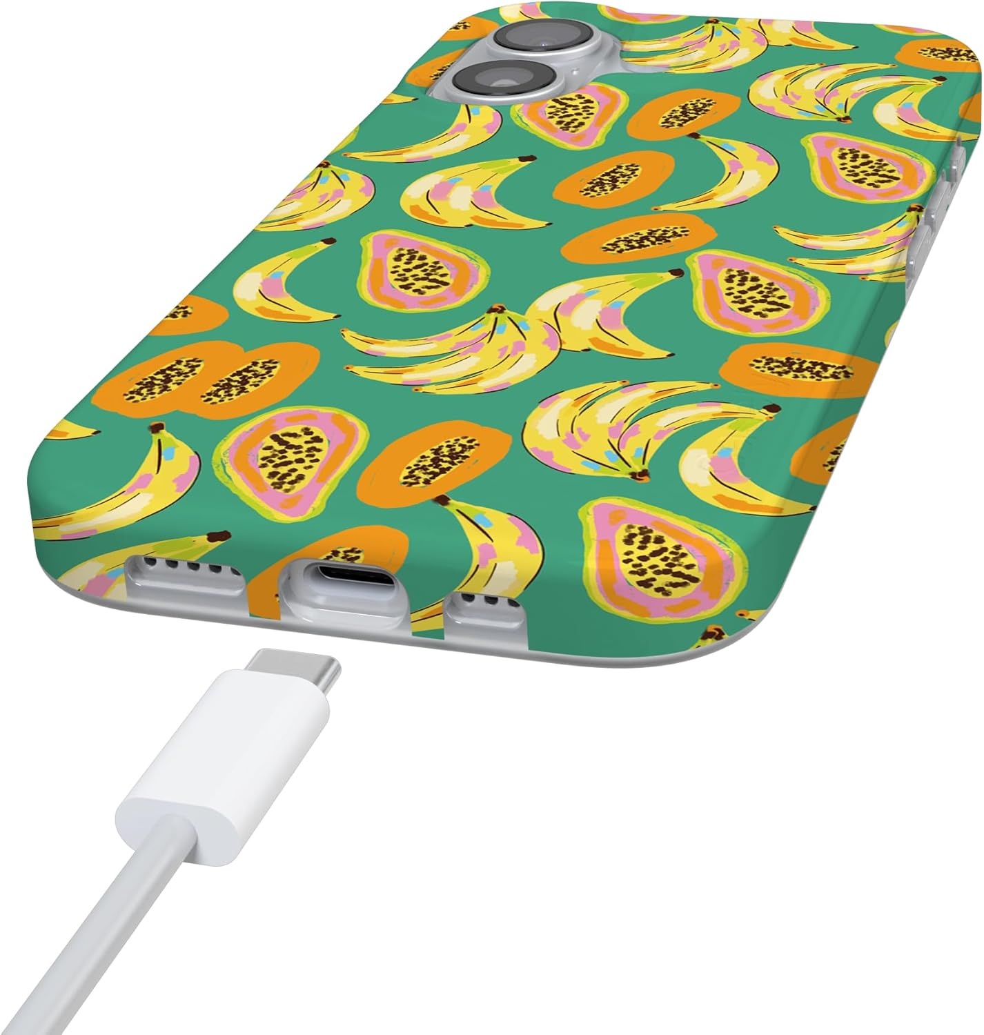image:imageCasely iPhone 17 Case Scribble Me that Crayola Rainbow Pencil Compatible with MagSafe Classic Ultra Thin DesignPapaya Palms Dippin Daisys Tropical Vaca