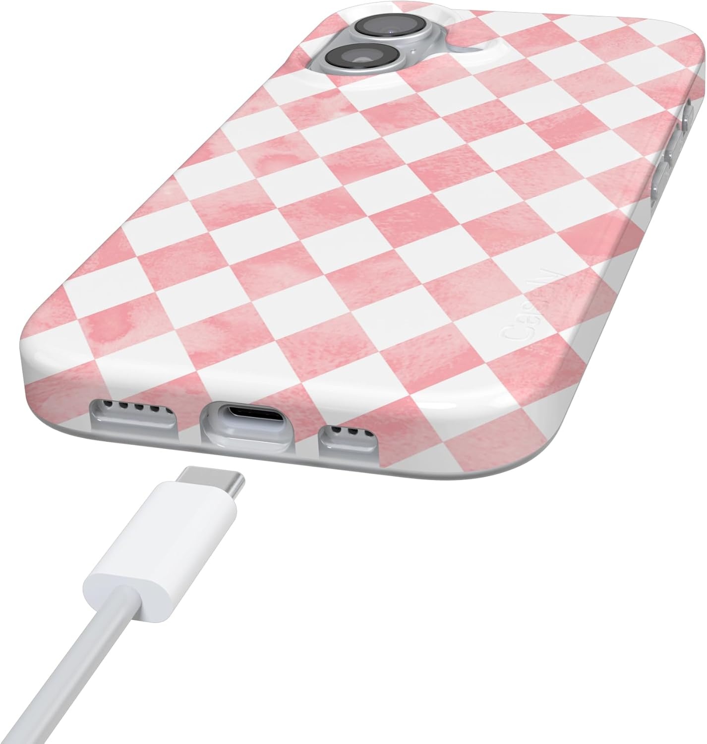 image:imageCasely iPhone 17 Case Scribble Me that Crayola Rainbow Pencil Compatible with MagSafe Classic Ultra Thin DesignQueen of Diamonds Pink Watercolor
