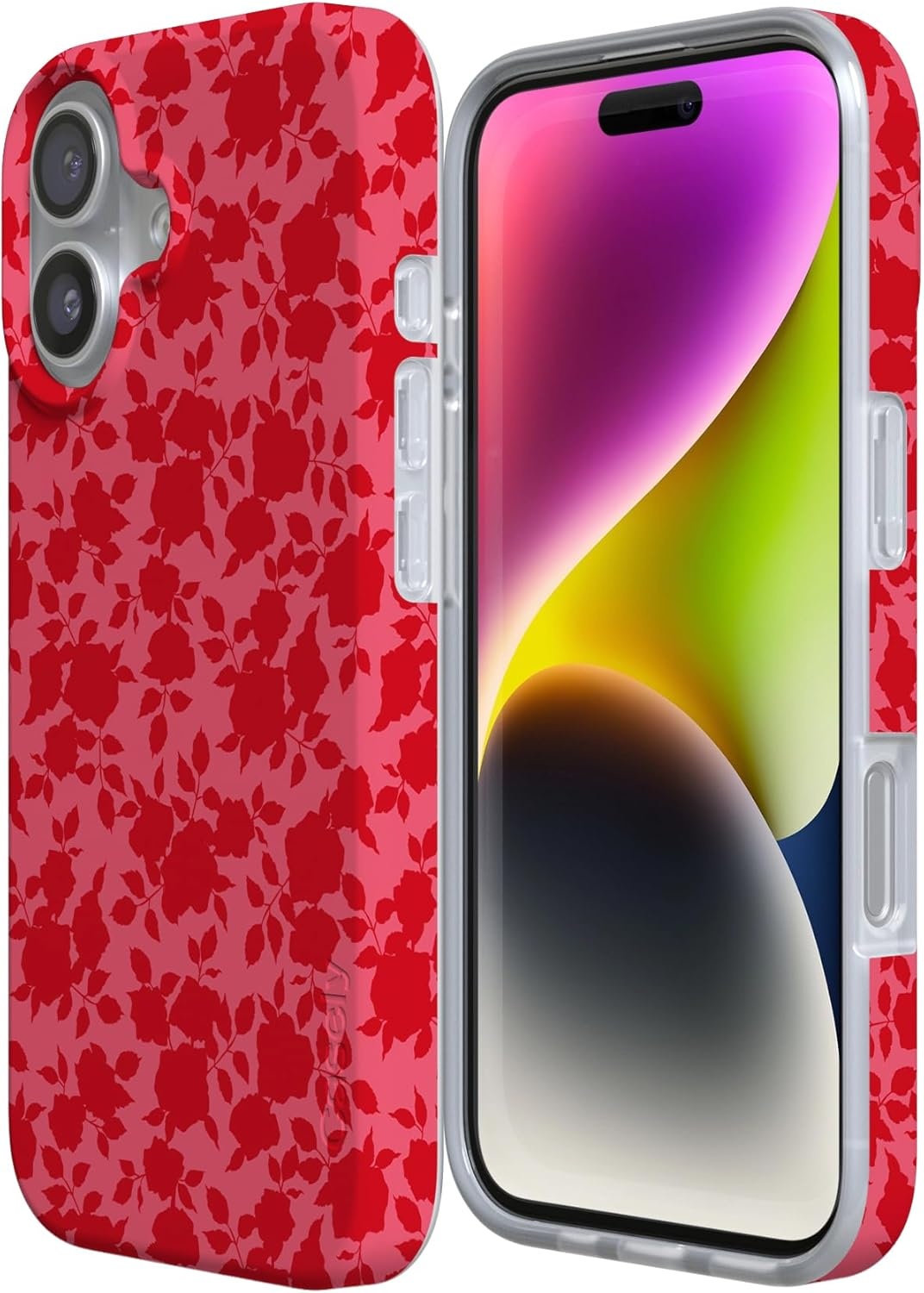 image:imageCasely iPhone 17 Case Scribble Me that Crayola Rainbow Pencil Compatible with MagSafe Classic Ultra Thin DesignRose Garden Red Aesthetic