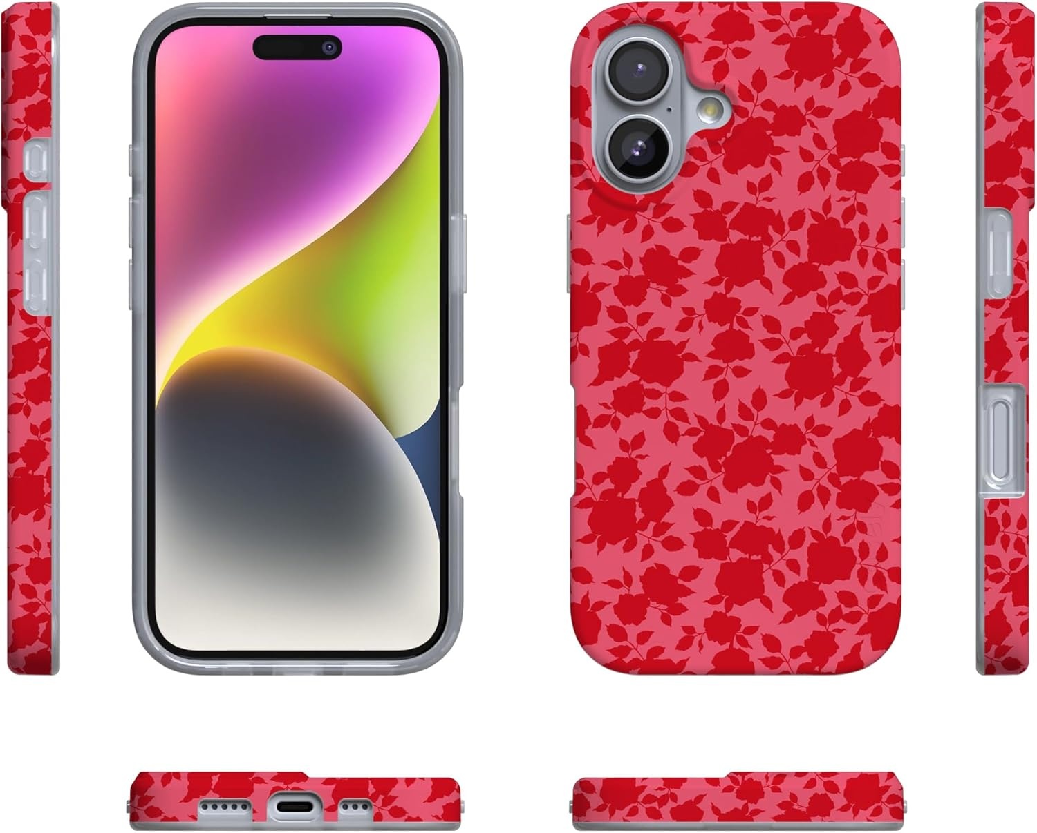 image:imageCasely iPhone 17 Case Scribble Me that Crayola Rainbow Pencil Compatible with MagSafe Classic Ultra Thin DesignRose Garden Red Aesthetic