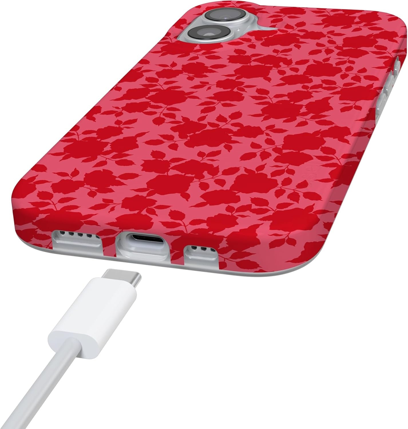 image:imageCasely iPhone 17 Case Scribble Me that Crayola Rainbow Pencil Compatible with MagSafe Classic Ultra Thin DesignRose Garden Red Aesthetic