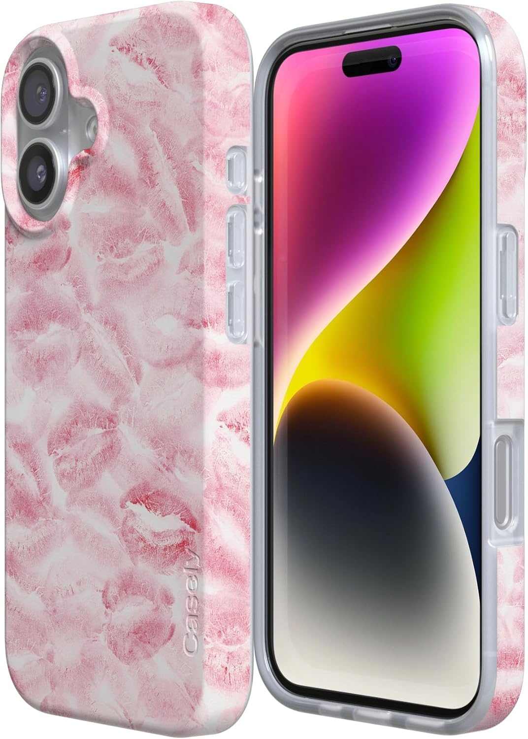 image:imageCasely iPhone 17 Case Scribble Me that Crayola Rainbow Pencil Compatible with MagSafe Classic Ultra Thin DesignSealed with a Kiss Pink Lipstick