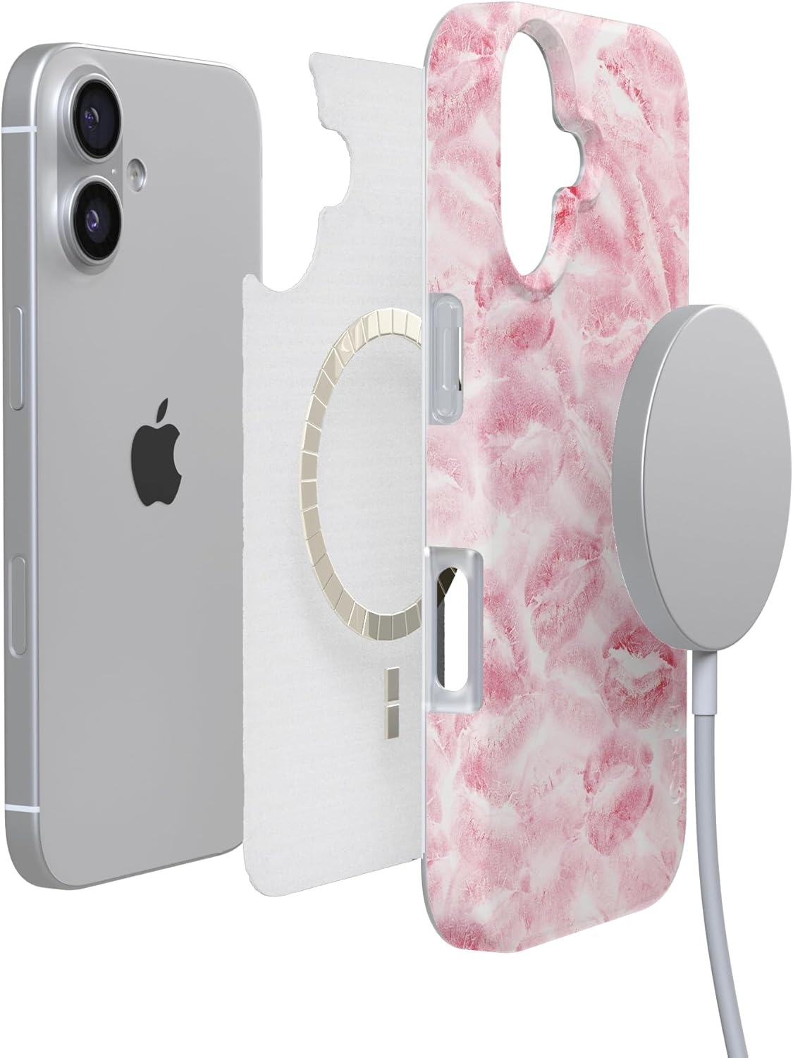 image:imageCasely iPhone 17 Case Scribble Me that Crayola Rainbow Pencil Compatible with MagSafe Classic Ultra Thin DesignSealed with a Kiss Pink Lipstick