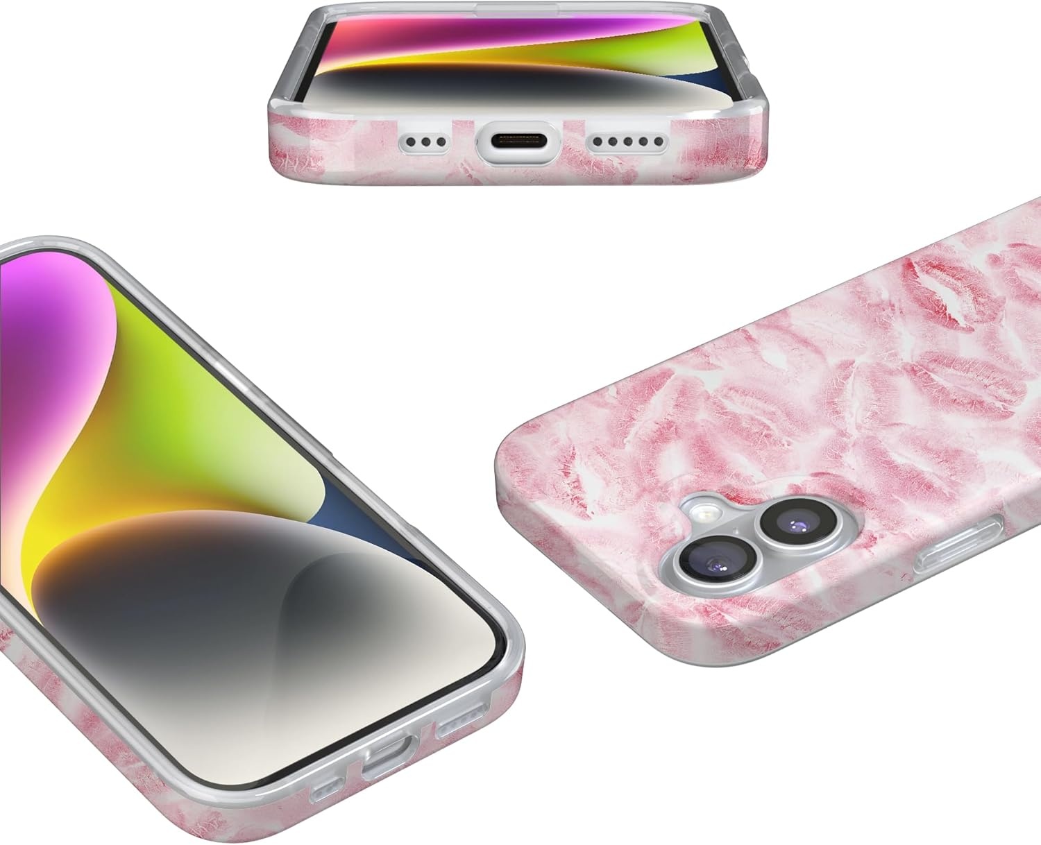 image:imageCasely iPhone 17 Case Scribble Me that Crayola Rainbow Pencil Compatible with MagSafe Classic Ultra Thin DesignSealed with a Kiss Pink Lipstick