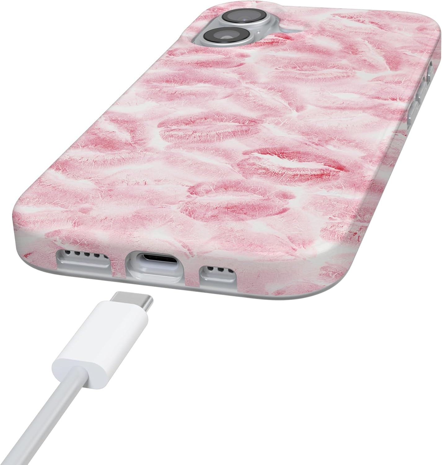 image:imageCasely iPhone 17 Case Scribble Me that Crayola Rainbow Pencil Compatible with MagSafe Classic Ultra Thin DesignSealed with a Kiss Pink Lipstick