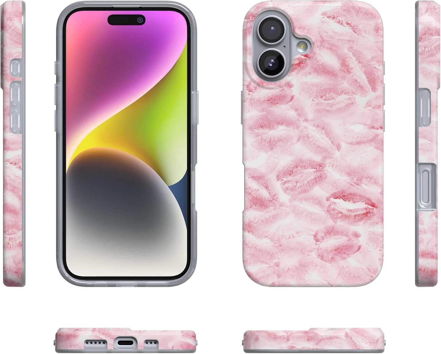 image:imageCasely iPhone 17 Case Scribble Me that Crayola Rainbow Pencil Compatible with MagSafe Classic Ultra Thin DesignSealed with a Kiss Pink Lipstick