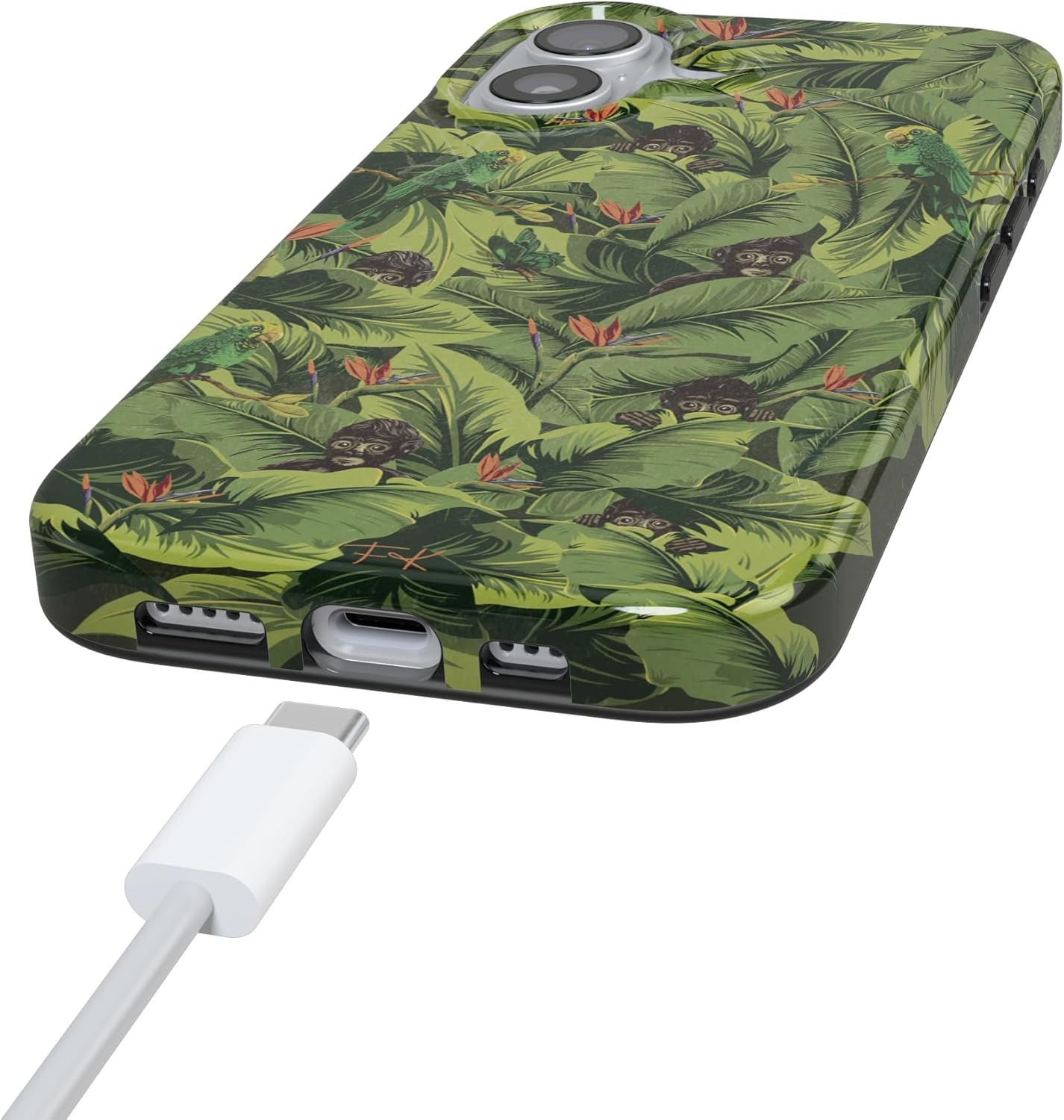 image:imageCasely iPhone 17 Case Scribble Me that Crayola Rainbow Pencil Compatible with MagSafe Classic Ultra Thin DesignSneaky Monkeys Frida Kahlo Jungle Floral