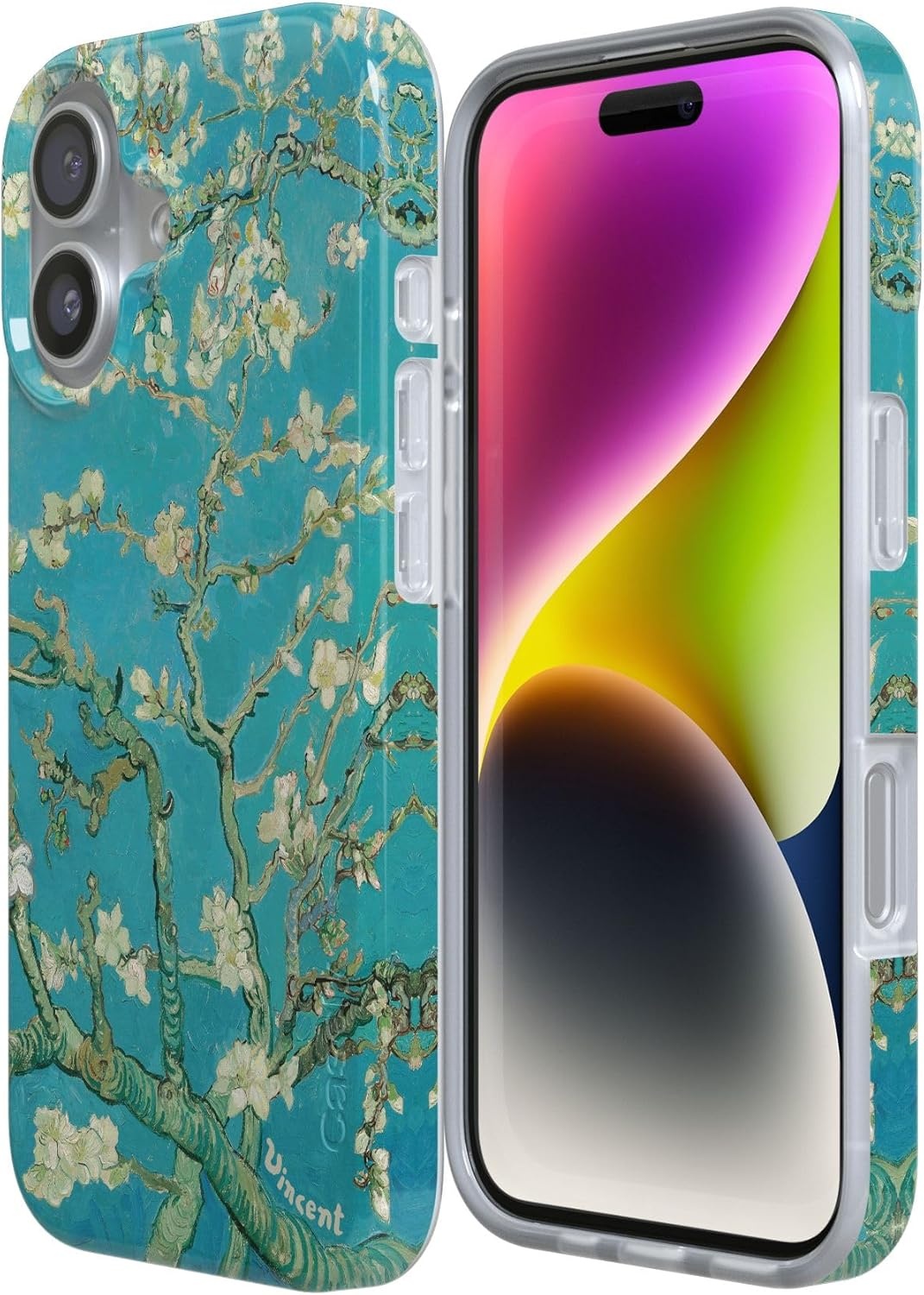 image:imageCasely iPhone 17 Case Scribble Me that Crayola Rainbow Pencil Compatible with MagSafe Classic Ultra Thin DesignVan Gogh Almond Blossom Floral