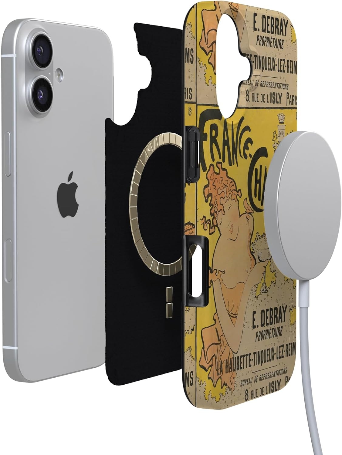 image:imageCasely iPhone 17 Case Scribble Me that Crayola Rainbow Pencil Compatible with MagSafe Classic Ultra Thin DesignVan Gogh French Bubbly