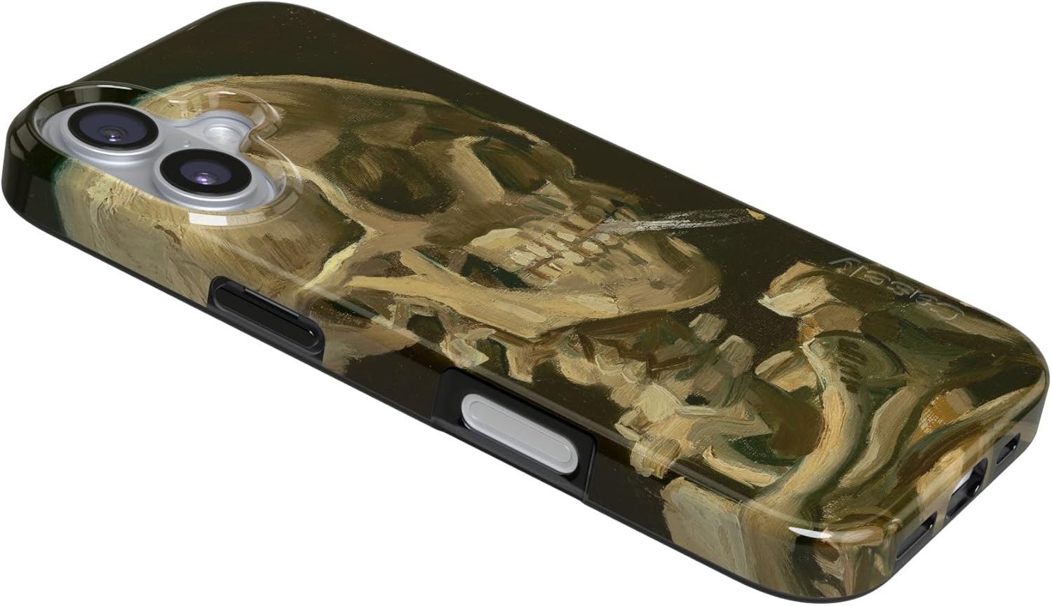 image:imageCasely iPhone 17 Case Scribble Me that Crayola Rainbow Pencil Compatible with MagSafe Classic Ultra Thin DesignVan Gogh Skull of a Skeleton with Burning Cig