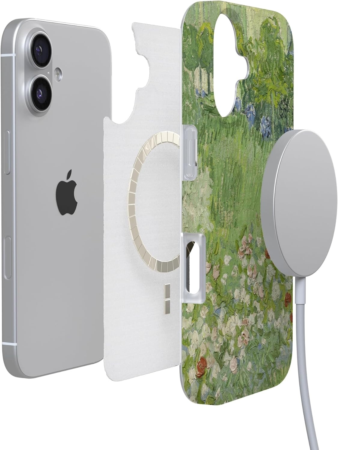 image:imageCasely iPhone 17 Case Scribble Me that Crayola Rainbow Pencil Compatible with MagSafe Classic Ultra Thin DesignVan Gogh Vincents Admired Garden