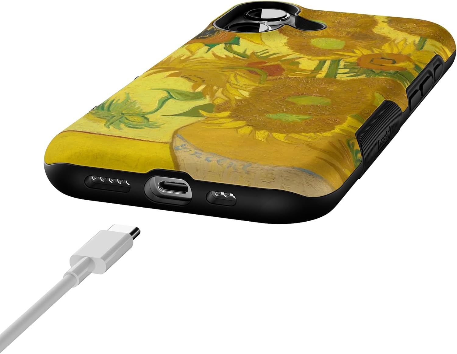 image:imageCasely iPhone 17 Case Scribble Me that Crayola Rainbow Pencil Compatible with MagSafe Classic Ultra Thin DesignVan Gogh Museum Sunflowers Floral