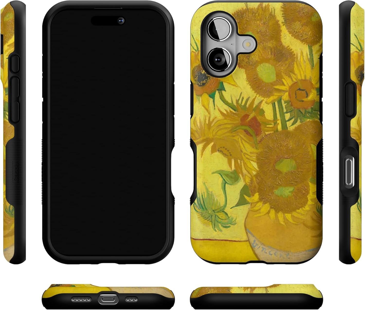 image:imageCasely iPhone 17 Case Scribble Me that Crayola Rainbow Pencil Compatible with MagSafe Classic Ultra Thin DesignVan Gogh Museum Sunflowers Floral