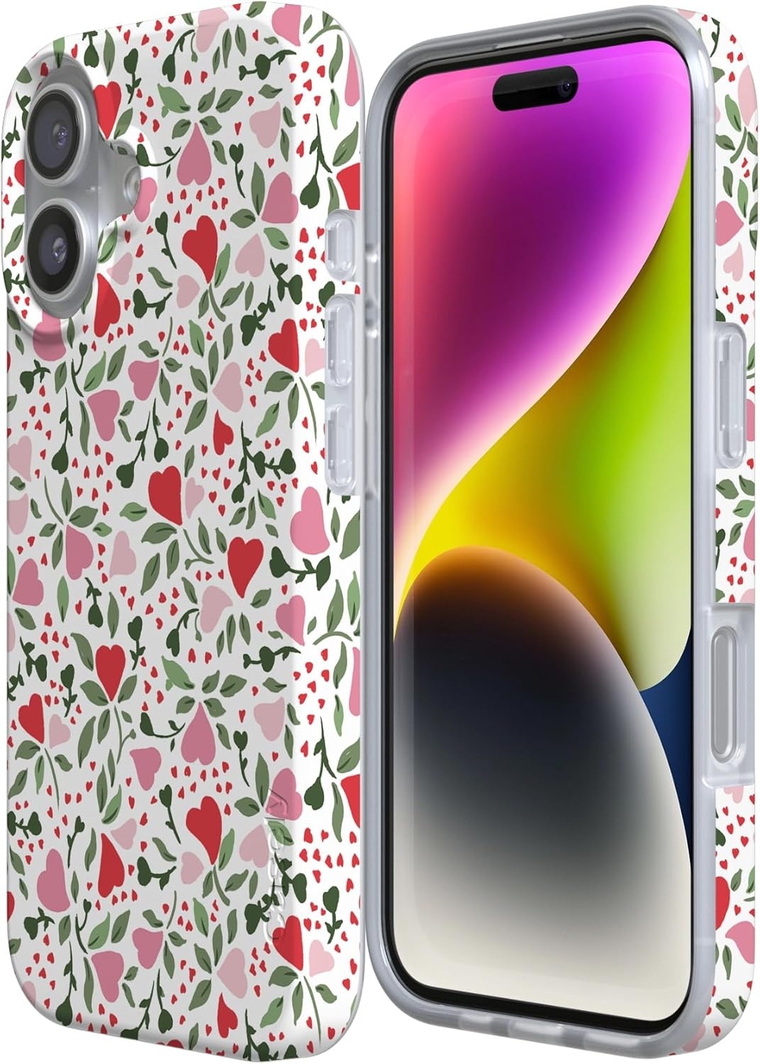 image:imageCasely iPhone 17 Case Scribble Me that Crayola Rainbow Pencil Compatible with MagSafe Classic Ultra Thin DesignVines of Love Floral Heart