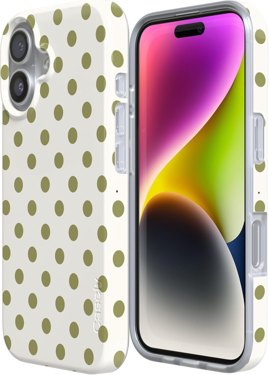 image:imageCasely iPhone 17 Case Spotted in SoHo Green Polka Dot Compatible with MagSafe Classic Ultra Thin Design