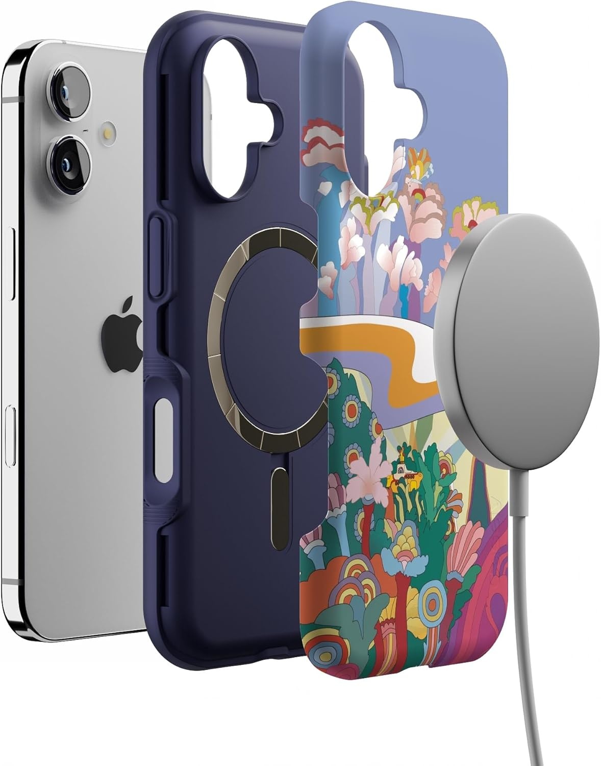 image:imageCasely iPhone 17 Case Starfish Wishes Coral Pink Shimmer Bold Protective Design MagSafe Compatible DesignBeneath the Waves The Beatles Yellow Submarine