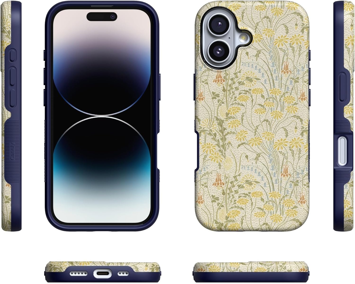 image:imageCasely iPhone 17 Case Starfish Wishes Coral Pink Shimmer Bold Protective Design MagSafe Compatible DesignBoho Blooms Golden Floral
