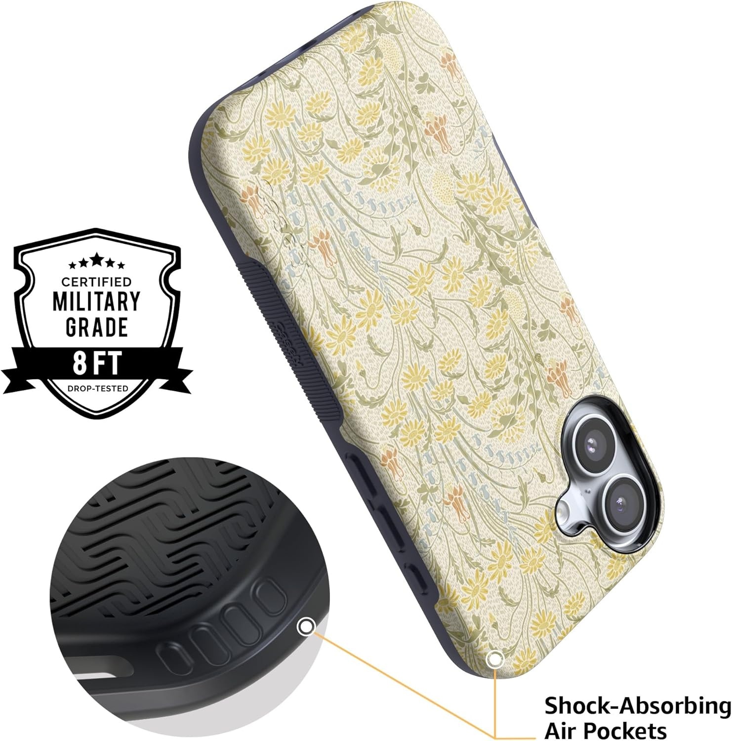 image:imageCasely iPhone 17 Case Starfish Wishes Coral Pink Shimmer Bold Protective Design MagSafe Compatible DesignBoho Blooms Golden Floral
