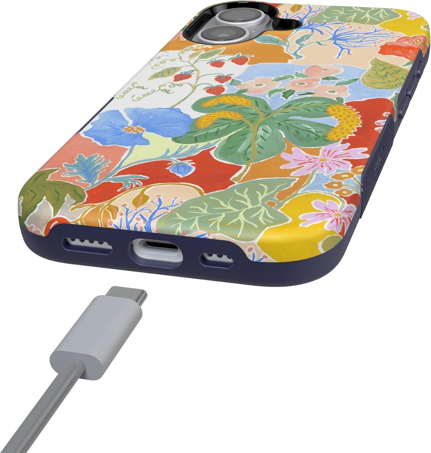 image:imageCasely iPhone 17 Case Starfish Wishes Coral Pink Shimmer Bold Protective Design MagSafe Compatible DesignBotanical Blooms Floral Patchwork