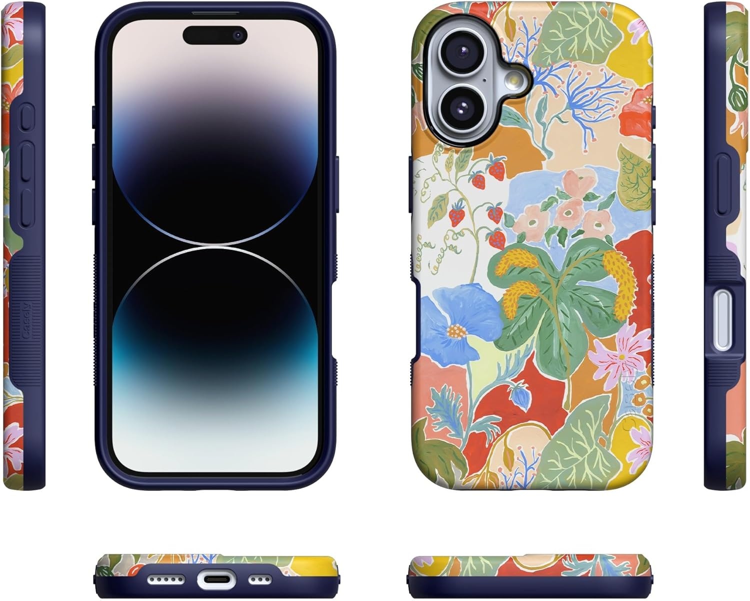 image:imageCasely iPhone 17 Case Starfish Wishes Coral Pink Shimmer Bold Protective Design MagSafe Compatible DesignBotanical Blooms Floral Patchwork