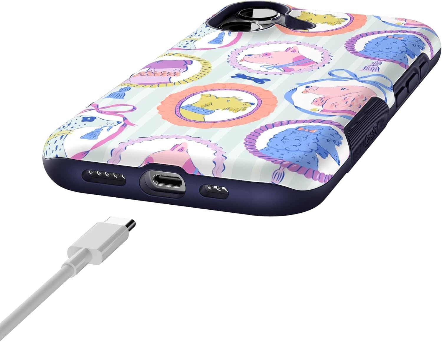 image:imageCasely iPhone 17 Case Starfish Wishes Coral Pink Shimmer Bold Protective Design MagSafe Compatible DesignChateau Pups French Dog