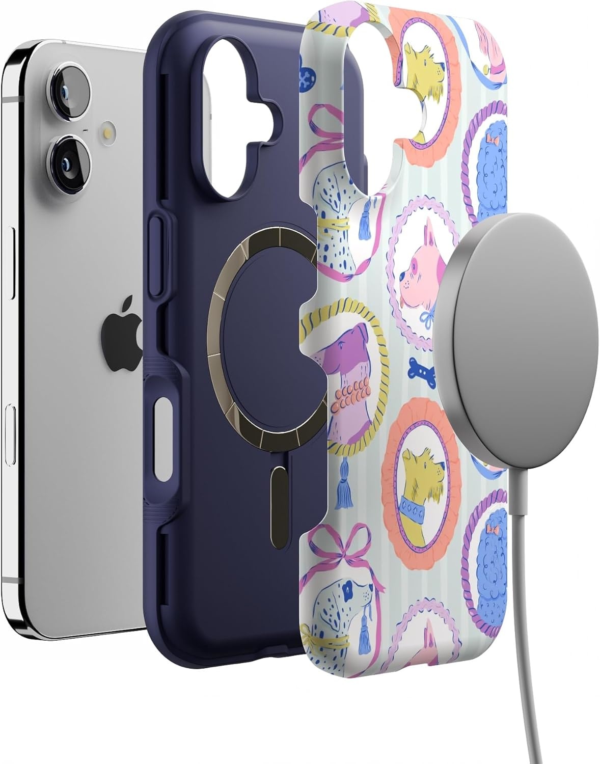 image:imageCasely iPhone 17 Case Starfish Wishes Coral Pink Shimmer Bold Protective Design MagSafe Compatible DesignChateau Pups French Dog