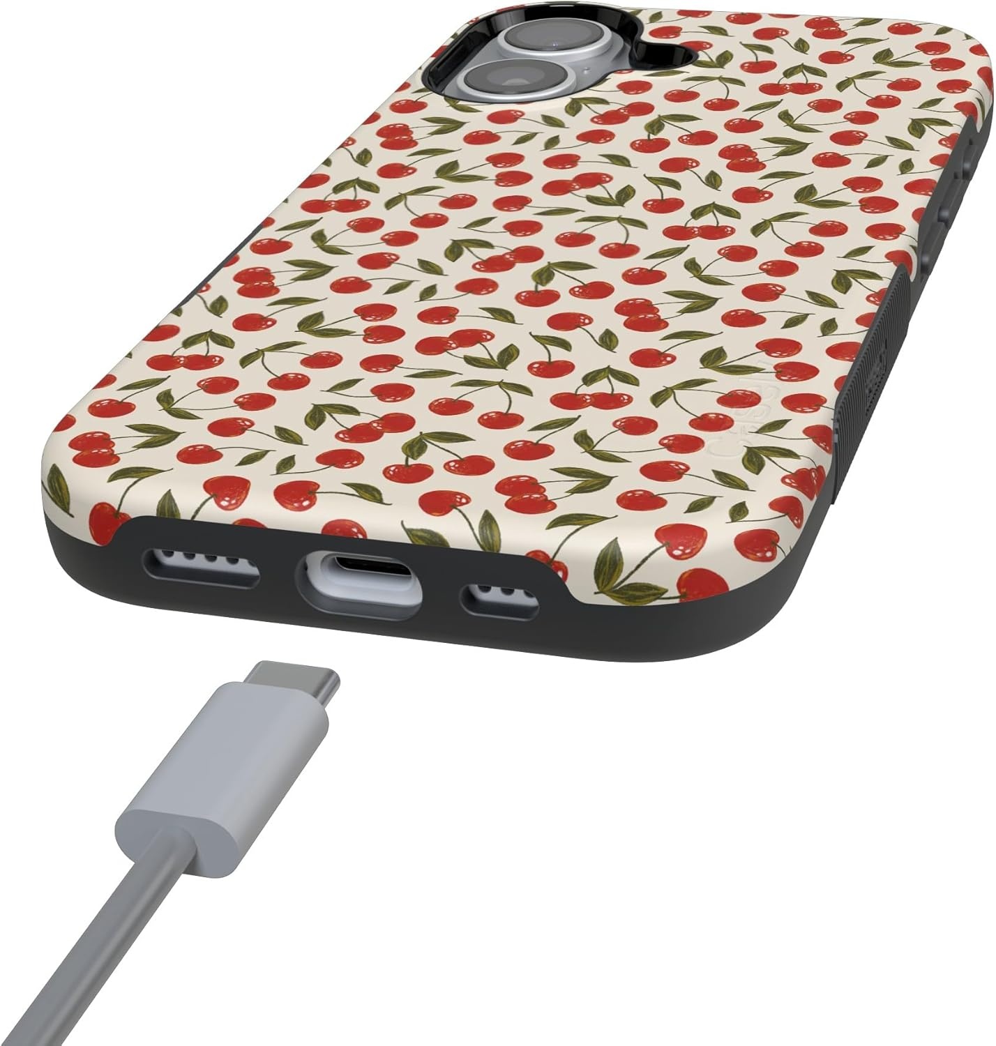 image:imageCasely iPhone 17 Case Starfish Wishes Coral Pink Shimmer Bold Protective Design MagSafe Compatible DesignCherry on Top Red Cherries