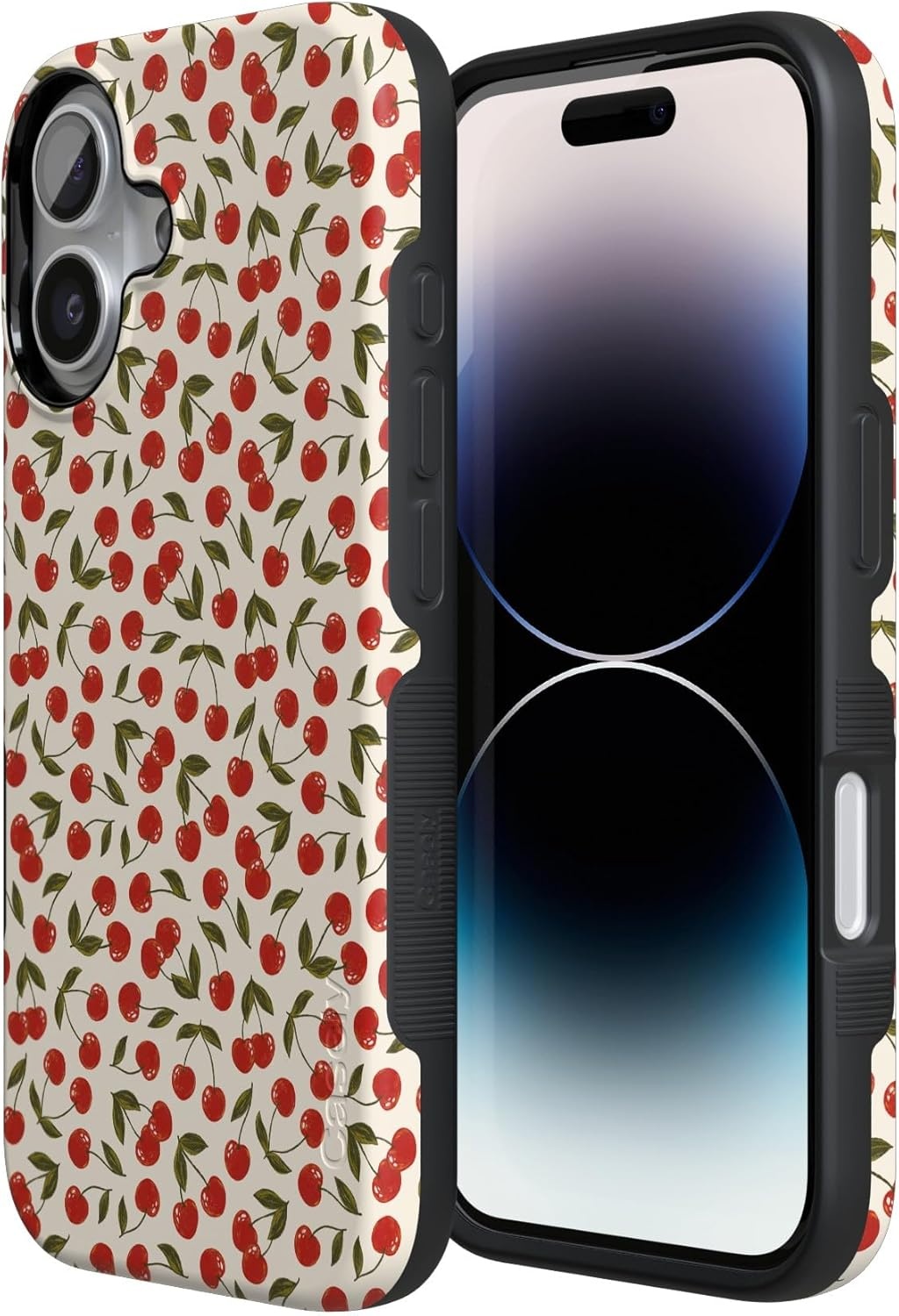 image:imageCasely iPhone 17 Case Starfish Wishes Coral Pink Shimmer Bold Protective Design MagSafe Compatible DesignCherry on Top Red Cherries