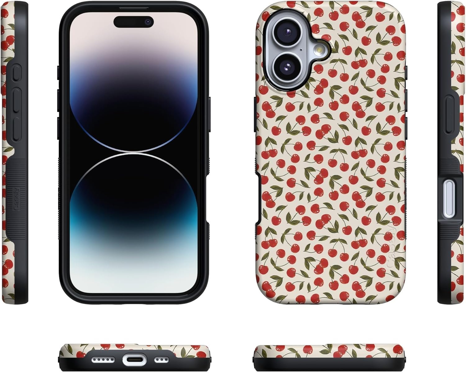 image:imageCasely iPhone 17 Case Starfish Wishes Coral Pink Shimmer Bold Protective Design MagSafe Compatible DesignCherry on Top Red Cherries