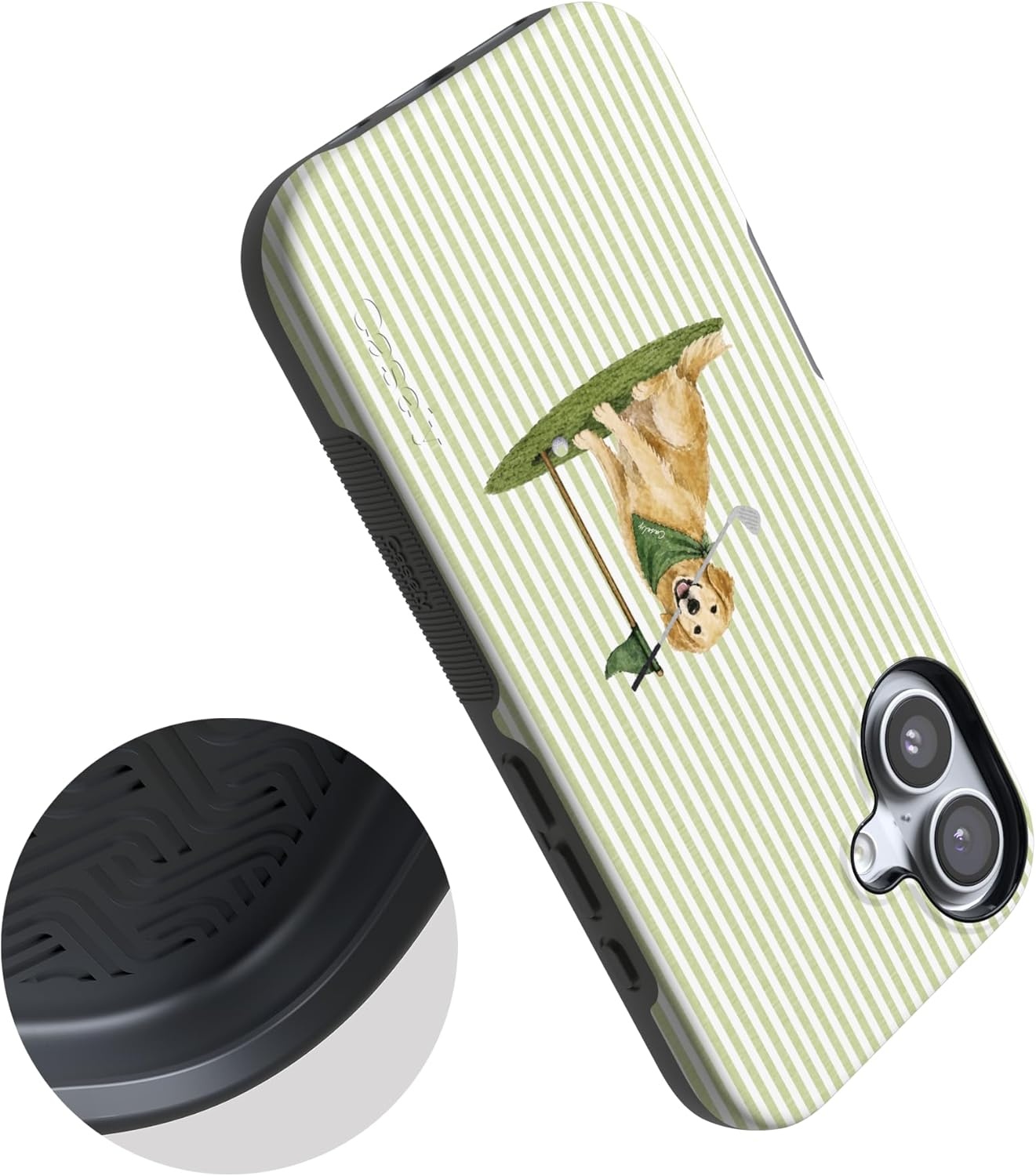 image:imageCasely iPhone 17 Case Starfish Wishes Coral Pink Shimmer Bold Protective Design MagSafe Compatible DesignClubhouse Golden on the Green