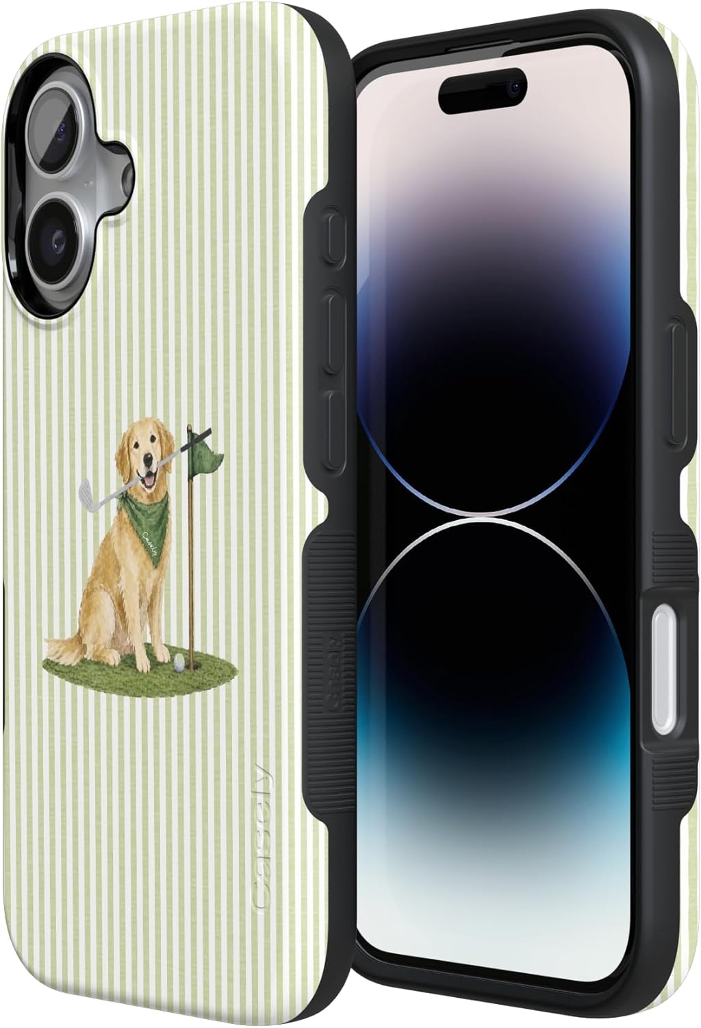 image:imageCasely iPhone 17 Case Starfish Wishes Coral Pink Shimmer Bold Protective Design MagSafe Compatible DesignClubhouse Golden on the Green
