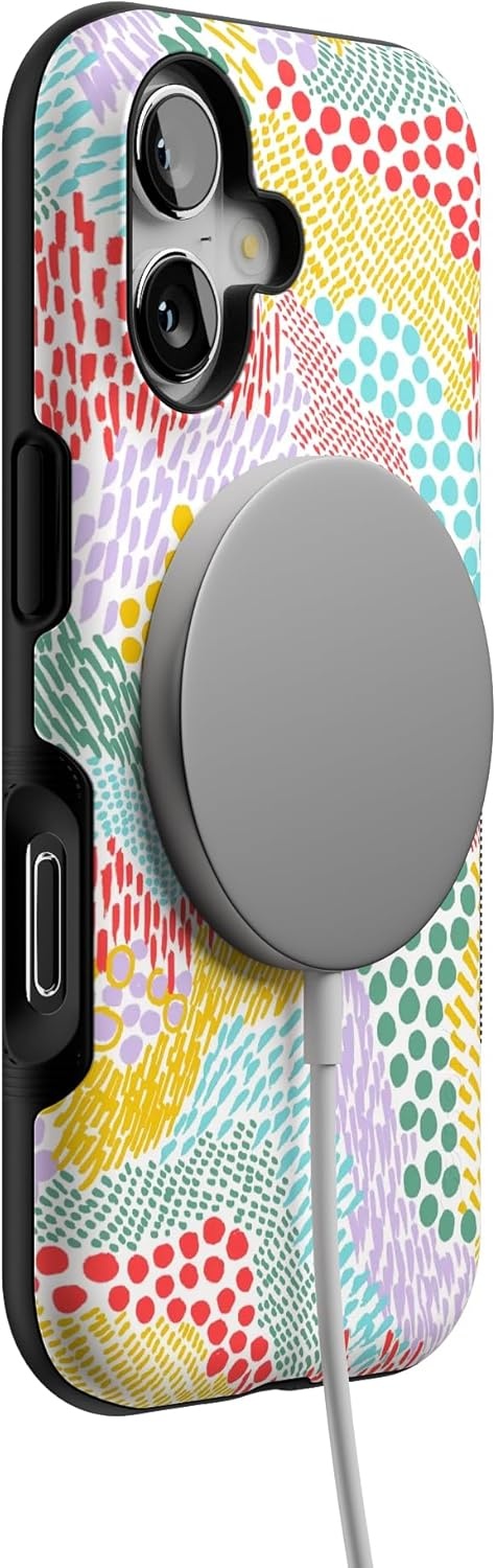 image:imageCasely iPhone 17 Case Starfish Wishes Coral Pink Shimmer Bold Protective Design MagSafe Compatible DesignColor Me Happy Doodle Colorblock
