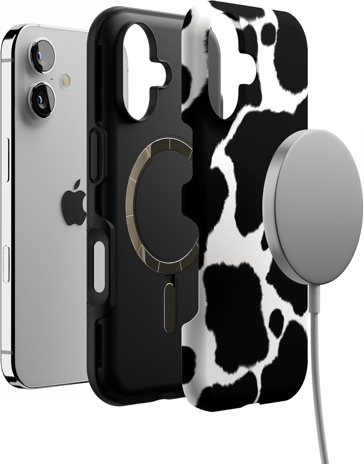 image:imageCasely iPhone 17 Case Starfish Wishes Coral Pink Shimmer Bold Protective Design MagSafe Compatible DesignCurrent MOOd Cow Print
