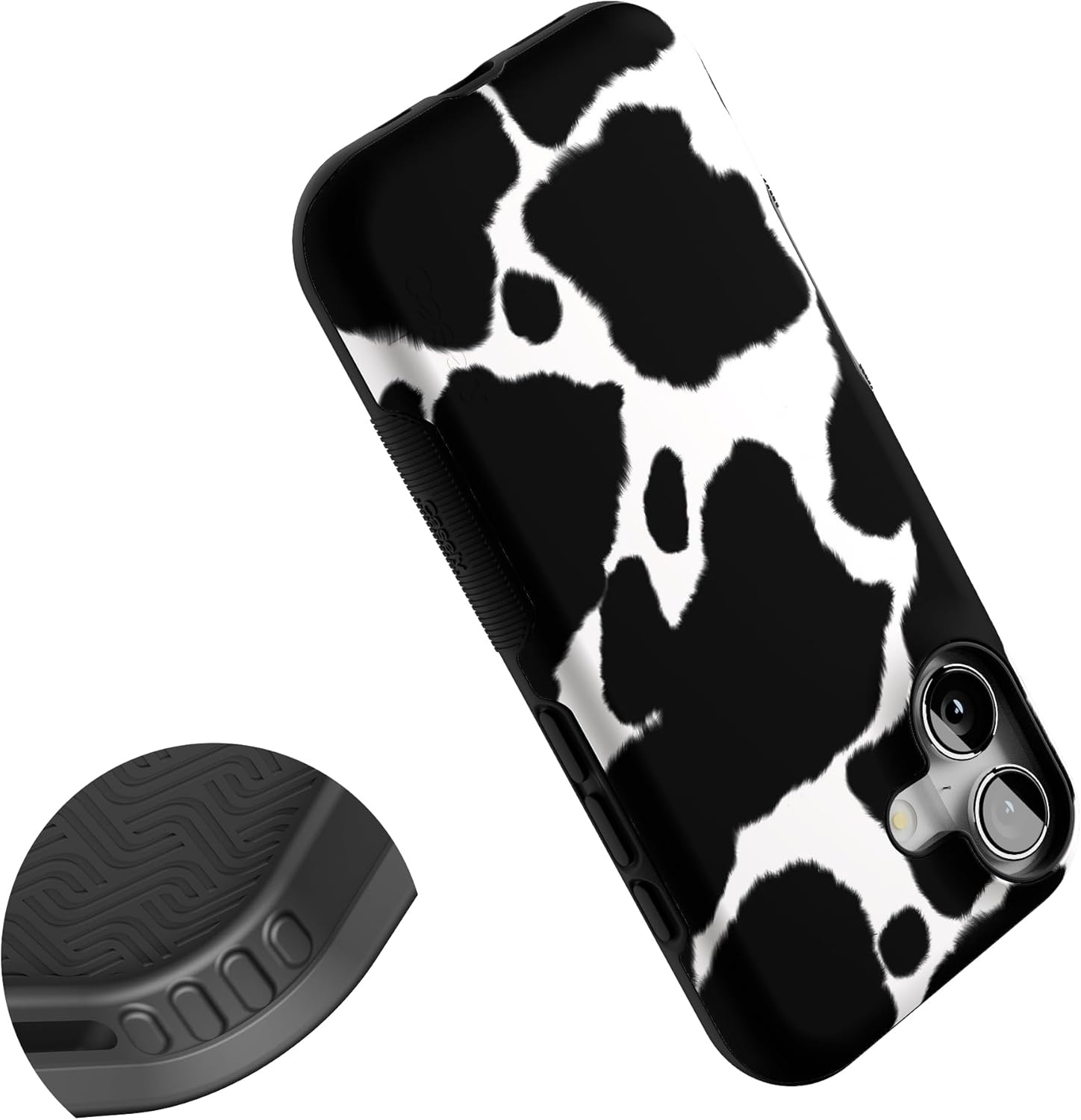 image:imageCasely iPhone 17 Case Starfish Wishes Coral Pink Shimmer Bold Protective Design MagSafe Compatible DesignCurrent MOOd Cow Print