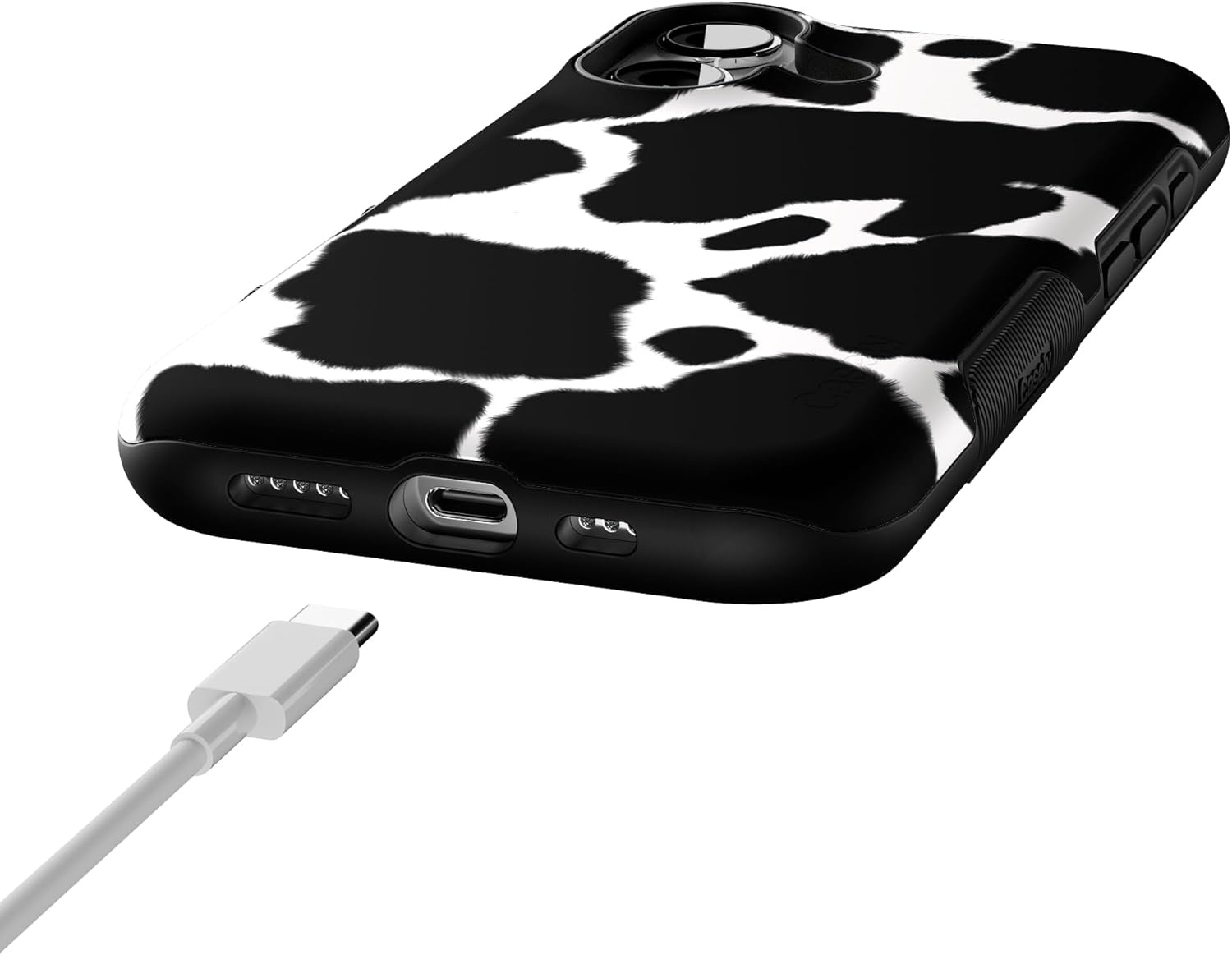 image:imageCasely iPhone 17 Case Starfish Wishes Coral Pink Shimmer Bold Protective Design MagSafe Compatible DesignCurrent MOOd Cow Print