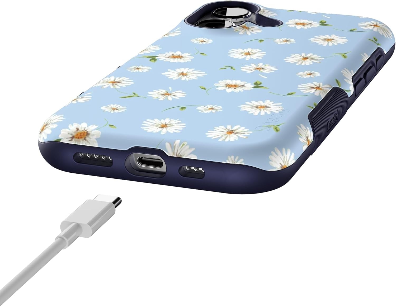 image:imageCasely iPhone 17 Case Starfish Wishes Coral Pink Shimmer Bold Protective Design MagSafe Compatible DesignDaisy Daydream Baby Blue Floral