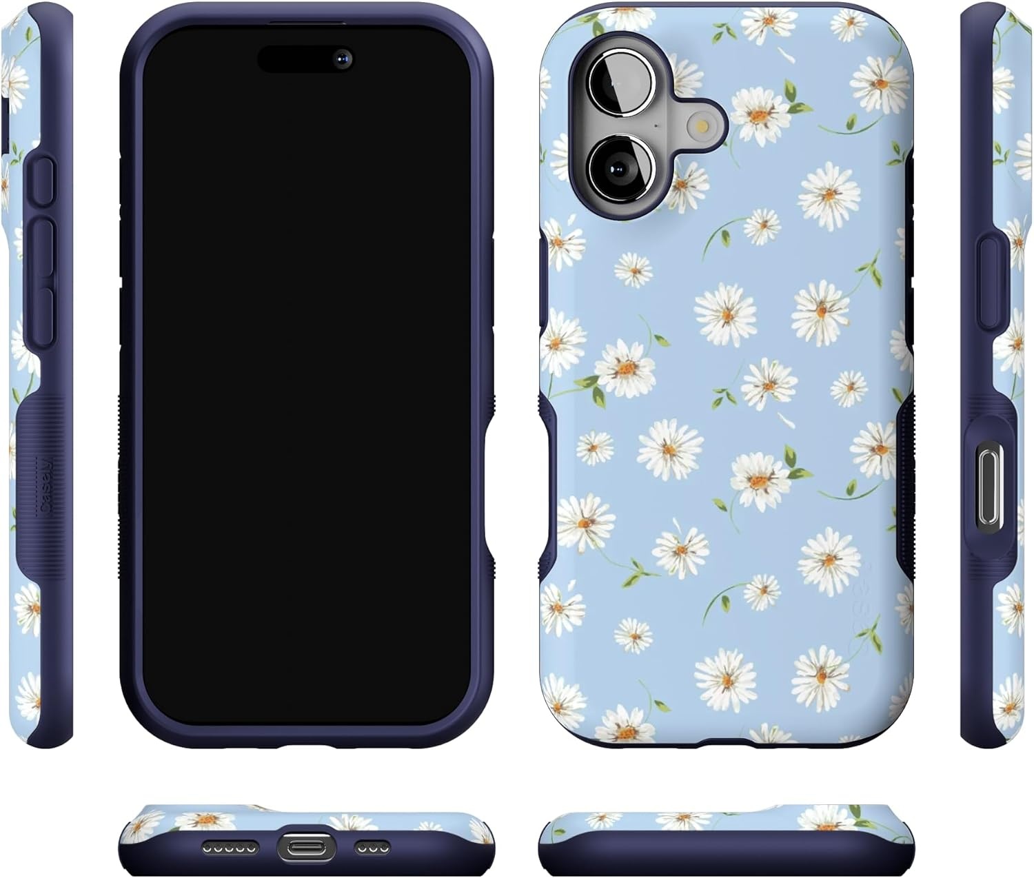 image:imageCasely iPhone 17 Case Starfish Wishes Coral Pink Shimmer Bold Protective Design MagSafe Compatible DesignDaisy Daydream Baby Blue Floral
