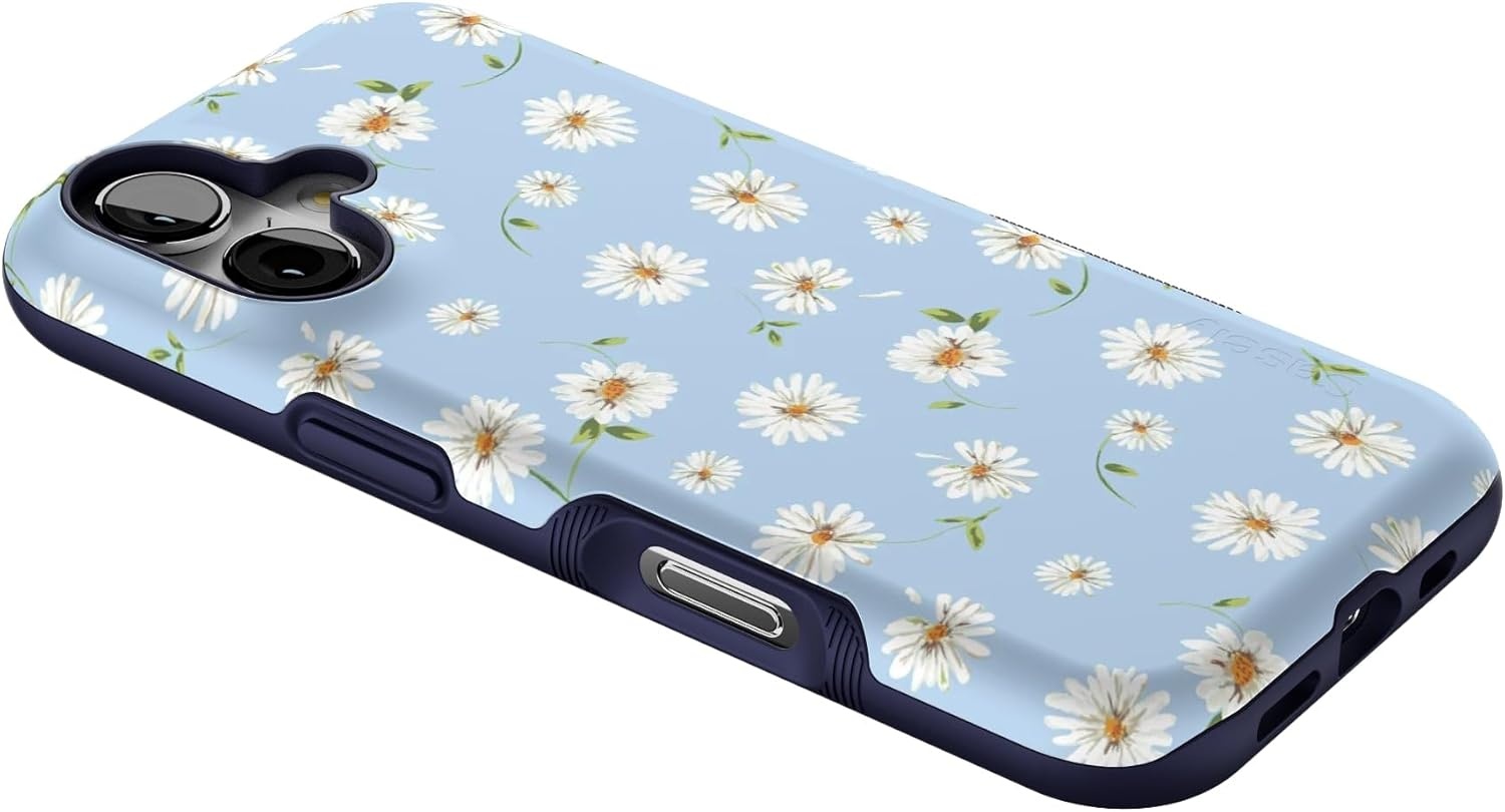 image:imageCasely iPhone 17 Case Starfish Wishes Coral Pink Shimmer Bold Protective Design MagSafe Compatible DesignDaisy Daydream Baby Blue Floral