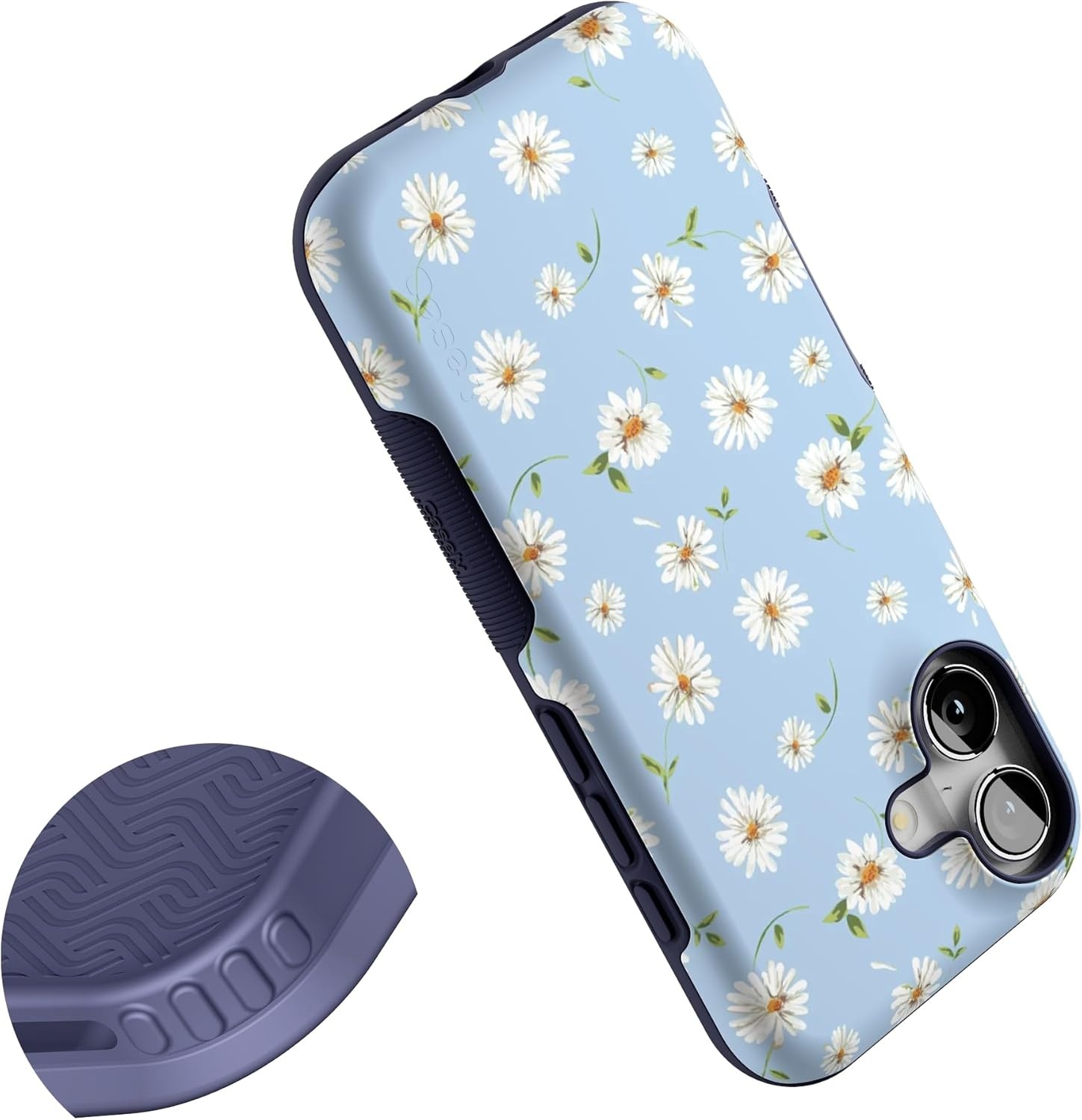 image:imageCasely iPhone 17 Case Starfish Wishes Coral Pink Shimmer Bold Protective Design MagSafe Compatible DesignDaisy Daydream Baby Blue Floral