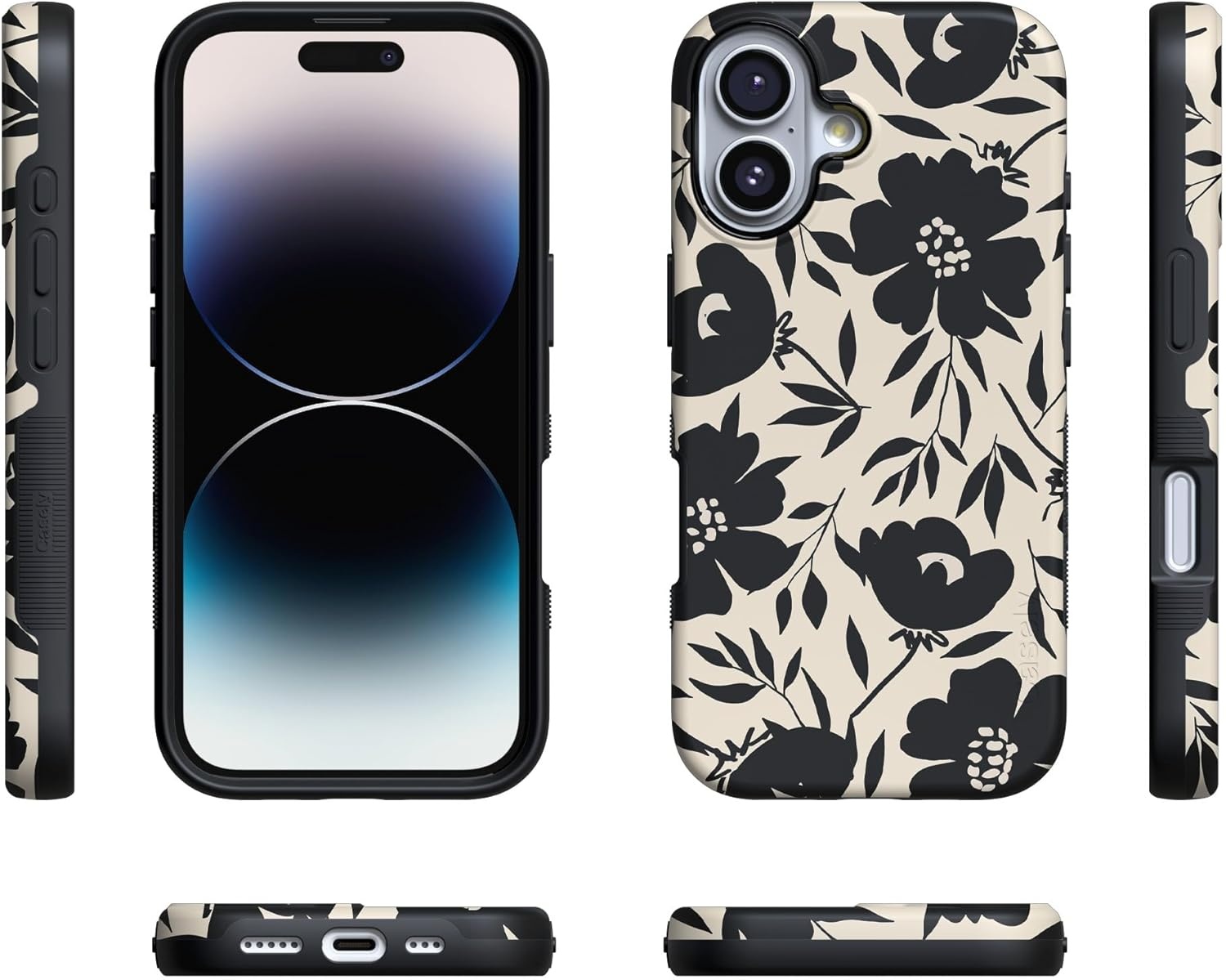 image:imageCasely iPhone 17 Case Starfish Wishes Coral Pink Shimmer Bold Protective Design MagSafe Compatible DesignDark Fantasy Contrast Floral