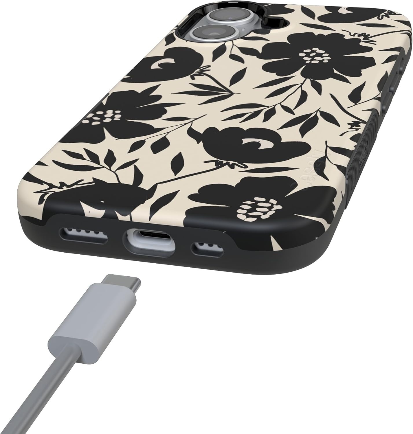 image:imageCasely iPhone 17 Case Starfish Wishes Coral Pink Shimmer Bold Protective Design MagSafe Compatible DesignDark Fantasy Contrast Floral
