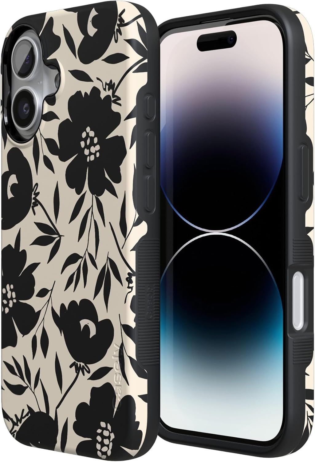 image:imageCasely iPhone 17 Case Starfish Wishes Coral Pink Shimmer Bold Protective Design MagSafe Compatible DesignDark Fantasy Contrast Floral
