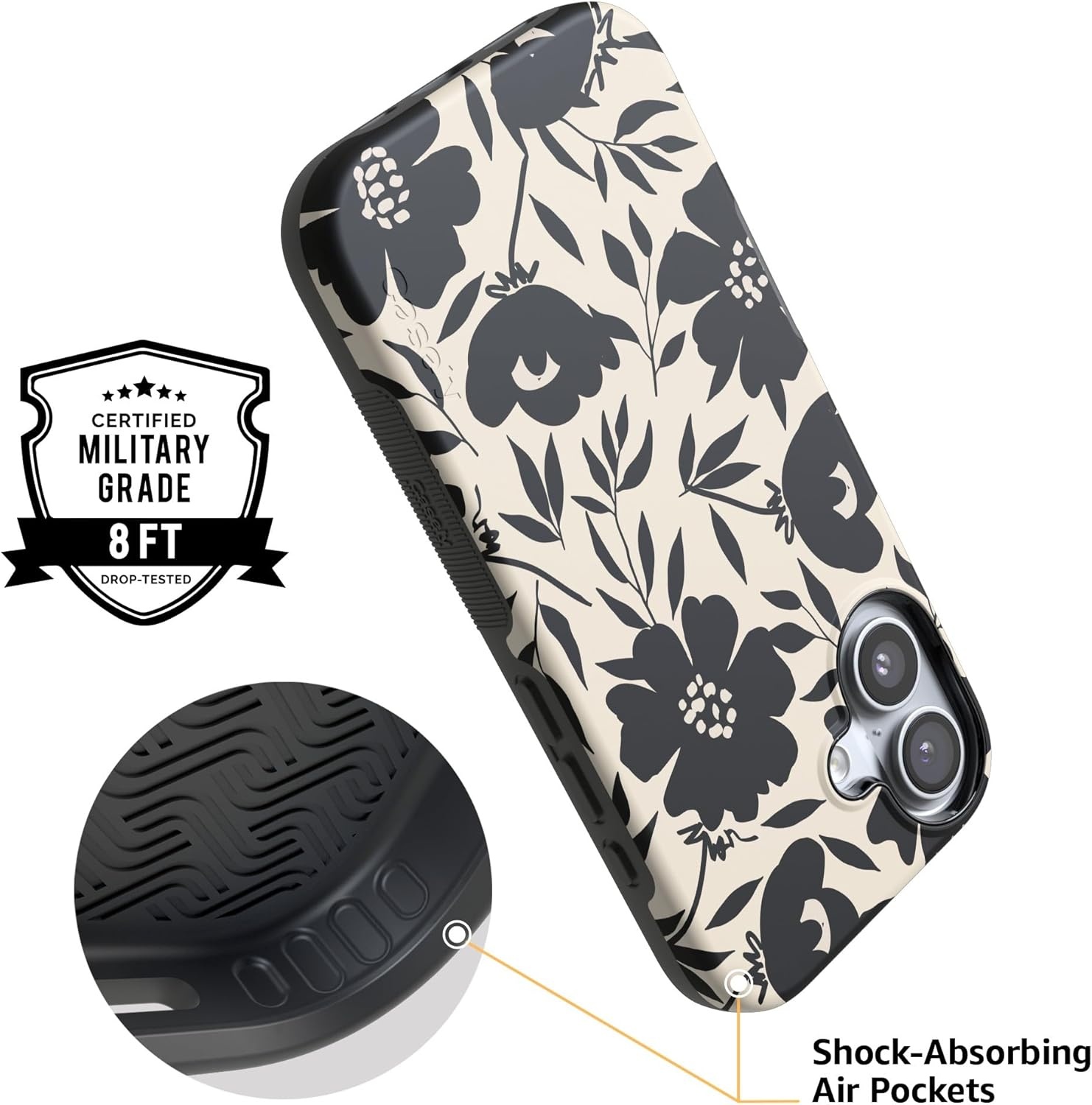 image:imageCasely iPhone 17 Case Starfish Wishes Coral Pink Shimmer Bold Protective Design MagSafe Compatible DesignDark Fantasy Contrast Floral