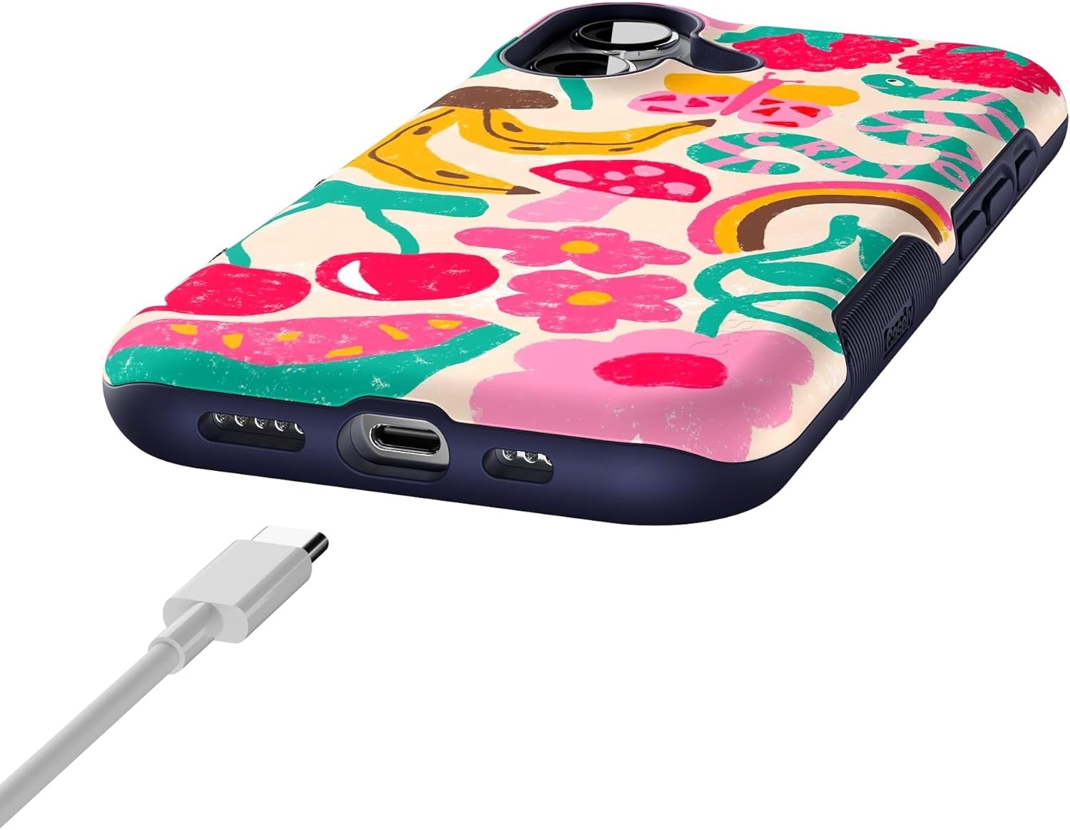 image:imageCasely iPhone 17 Case Starfish Wishes Coral Pink Shimmer Bold Protective Design MagSafe Compatible DesignDoodle Bug Crayola Crayon