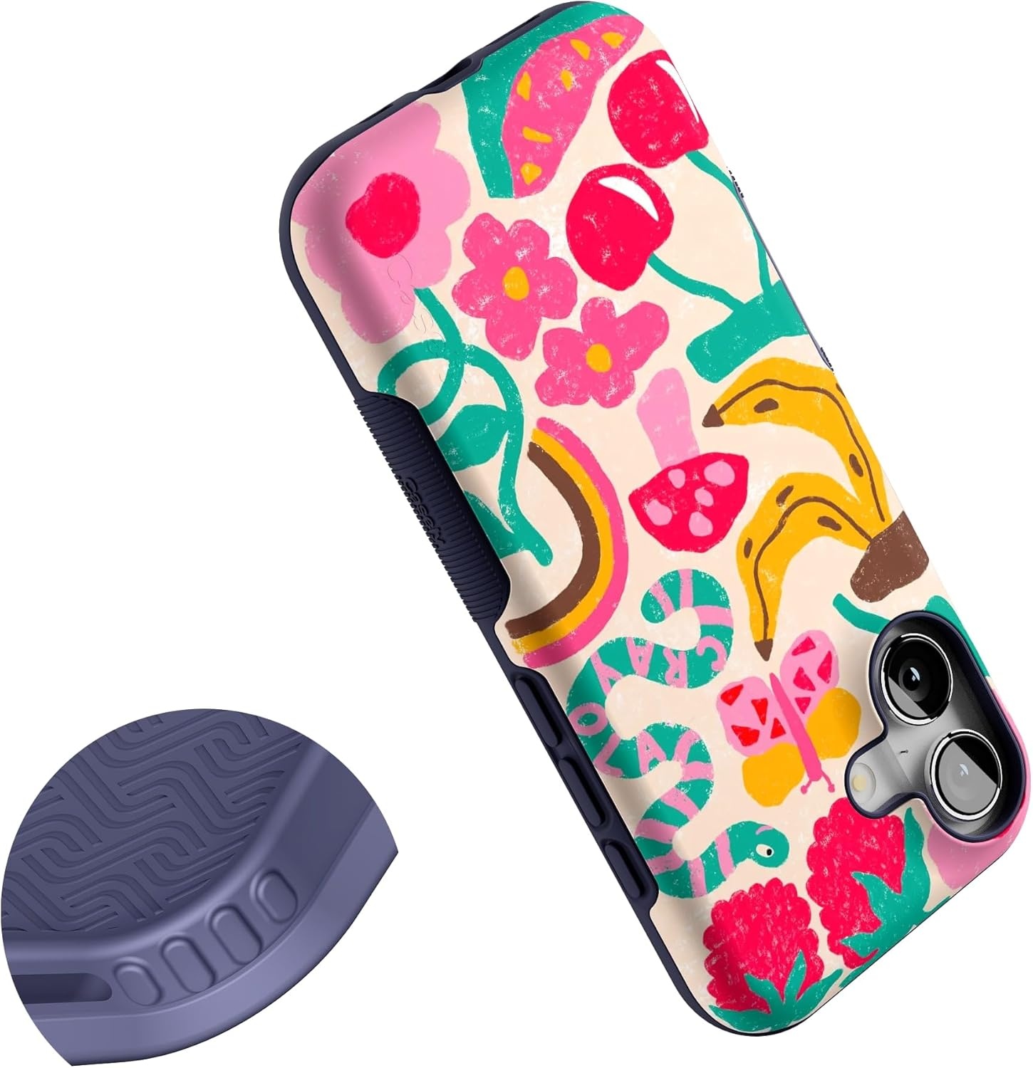 image:imageCasely iPhone 17 Case Starfish Wishes Coral Pink Shimmer Bold Protective Design MagSafe Compatible DesignDoodle Bug Crayola Crayon
