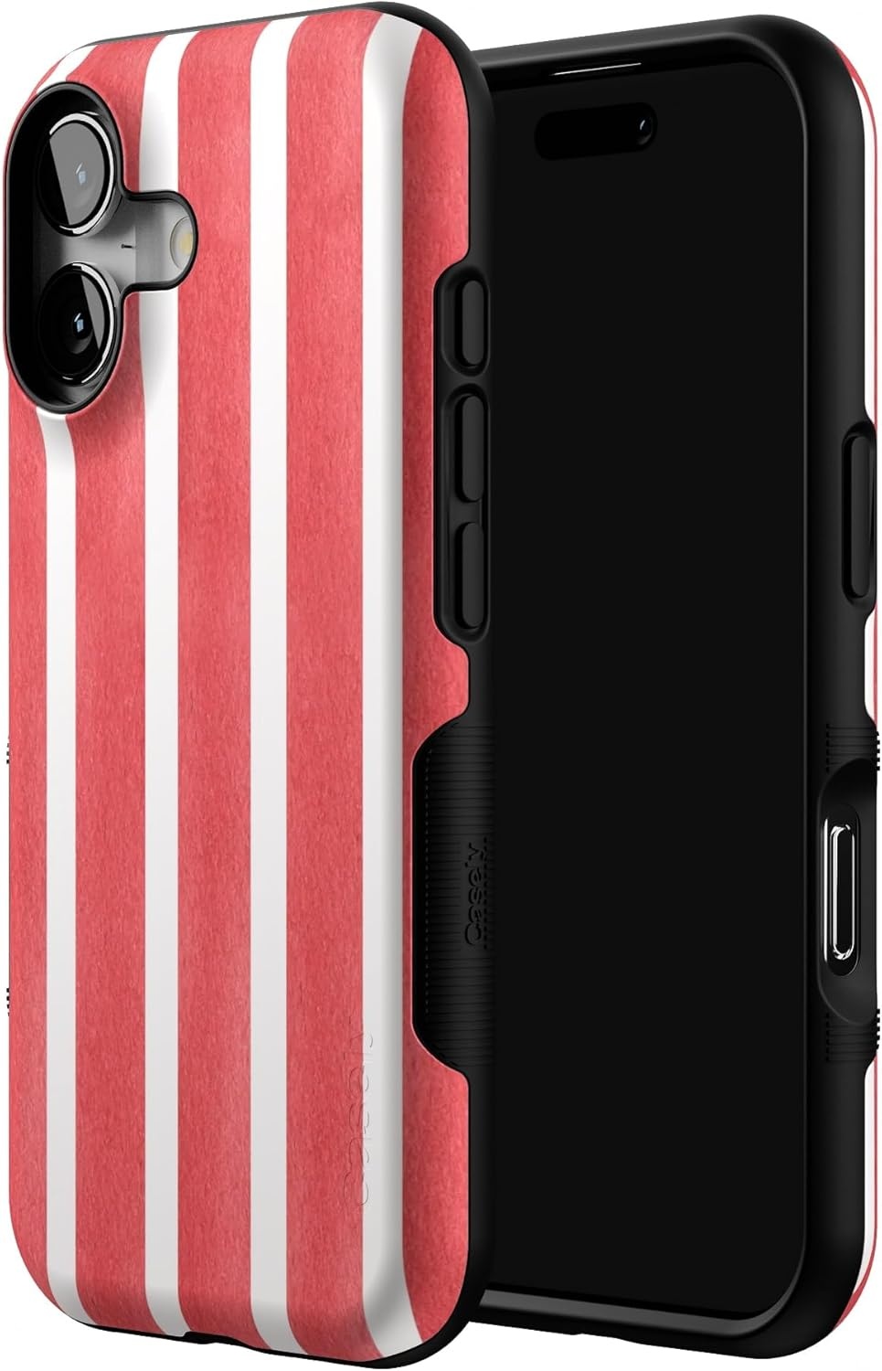 image:imageCasely iPhone 17 Case Starfish Wishes Coral Pink Shimmer Bold Protective Design MagSafe Compatible DesignEast Coast Summer Red Stripes