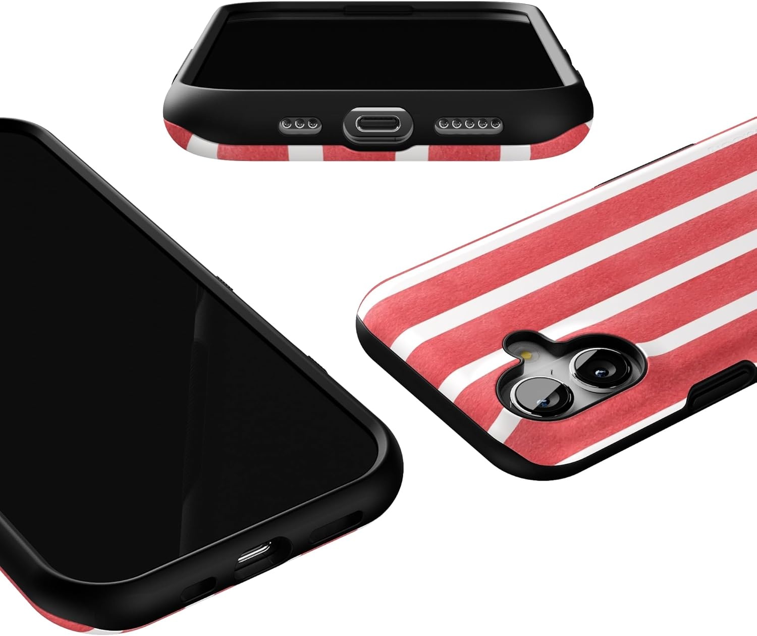 image:imageCasely iPhone 17 Case Starfish Wishes Coral Pink Shimmer Bold Protective Design MagSafe Compatible DesignEast Coast Summer Red Stripes