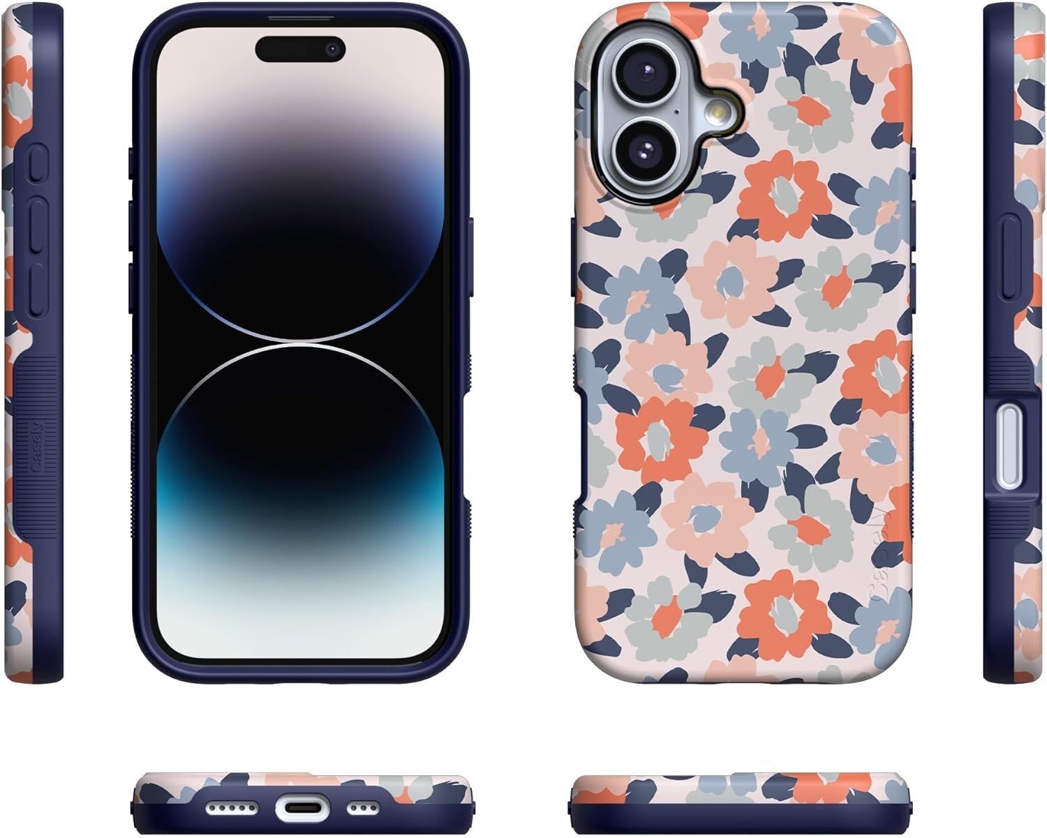 image:imageCasely iPhone 17 Case Starfish Wishes Coral Pink Shimmer Bold Protective Design MagSafe Compatible DesignField of Flowers Pastel Floral